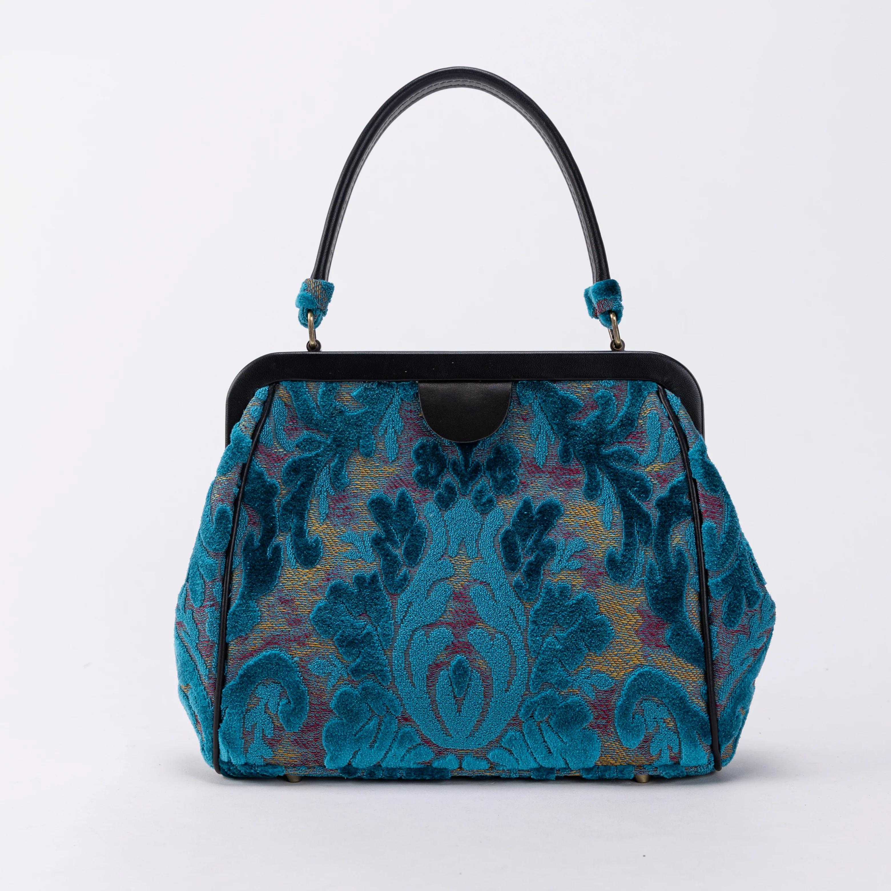 Burnout Velvet Aqua Blue Alma Satchel