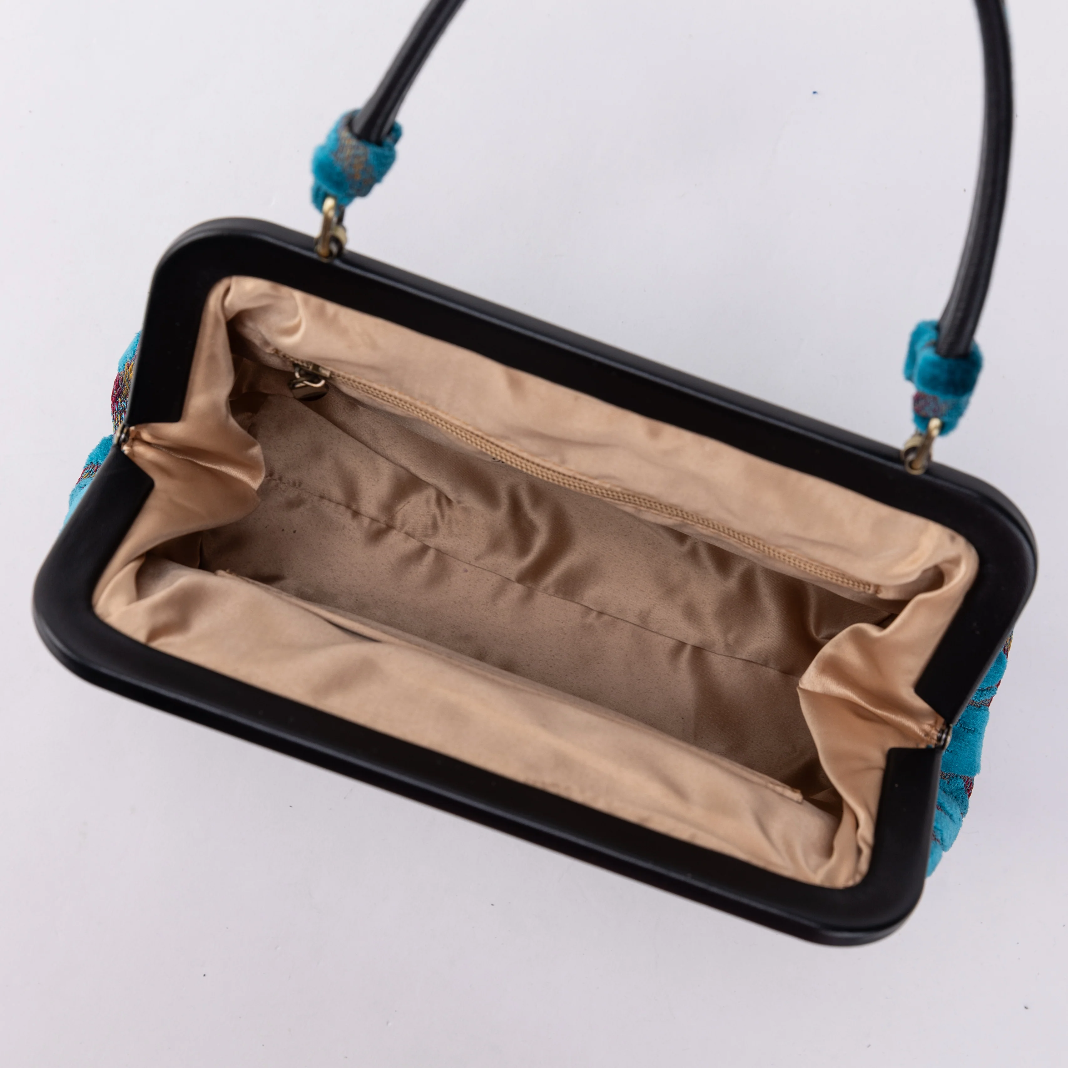 Burnout Velvet Aqua Blue Alma Satchel - Image 2