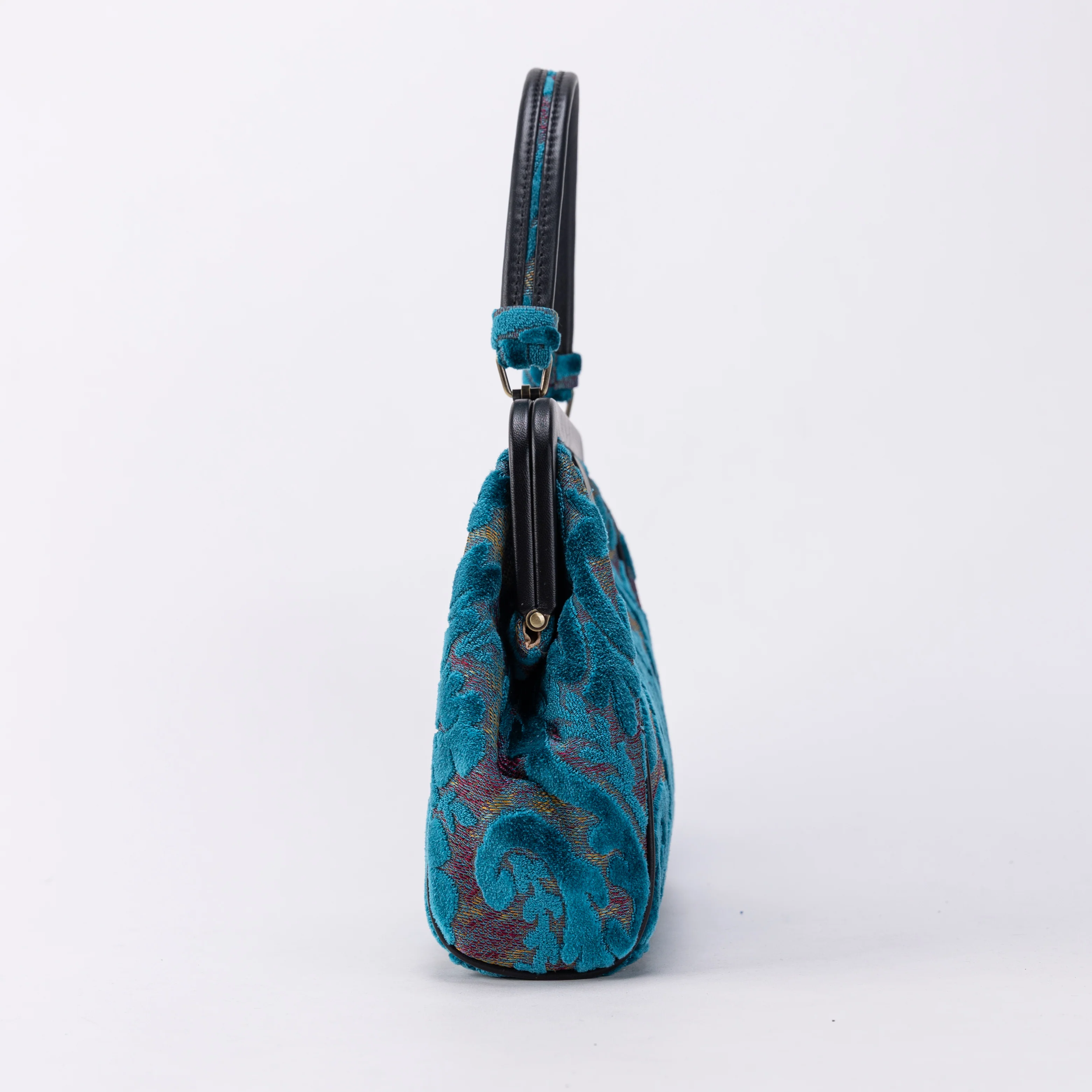 Burnout Velvet Aqua Blue Alma Satchel - Image 4