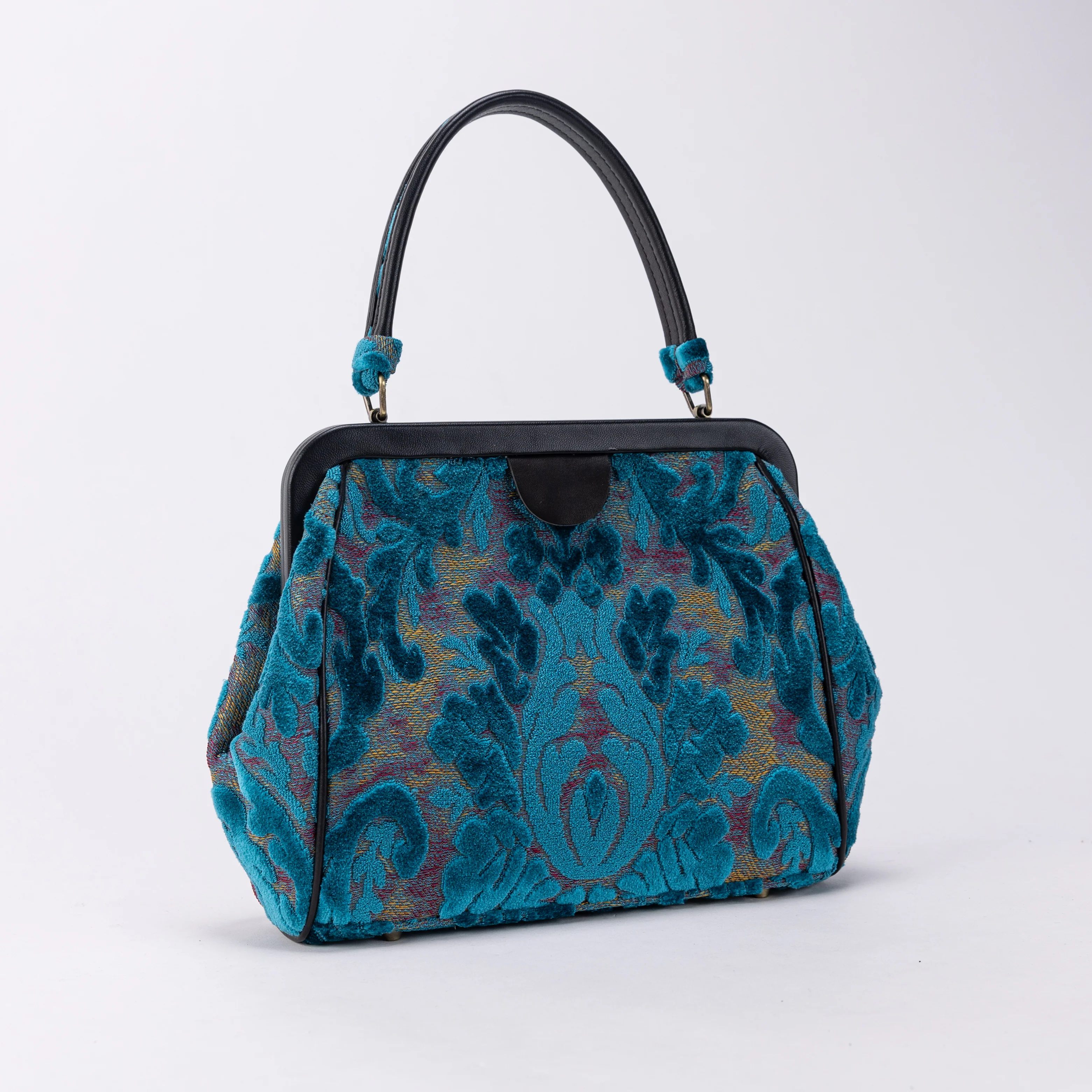 Burnout Velvet Aqua Blue Alma Satchel - Image 5