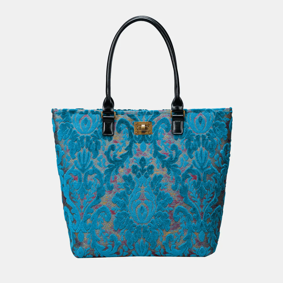 Burnout Velvet Aqua Blue Carpet Tote Shopper