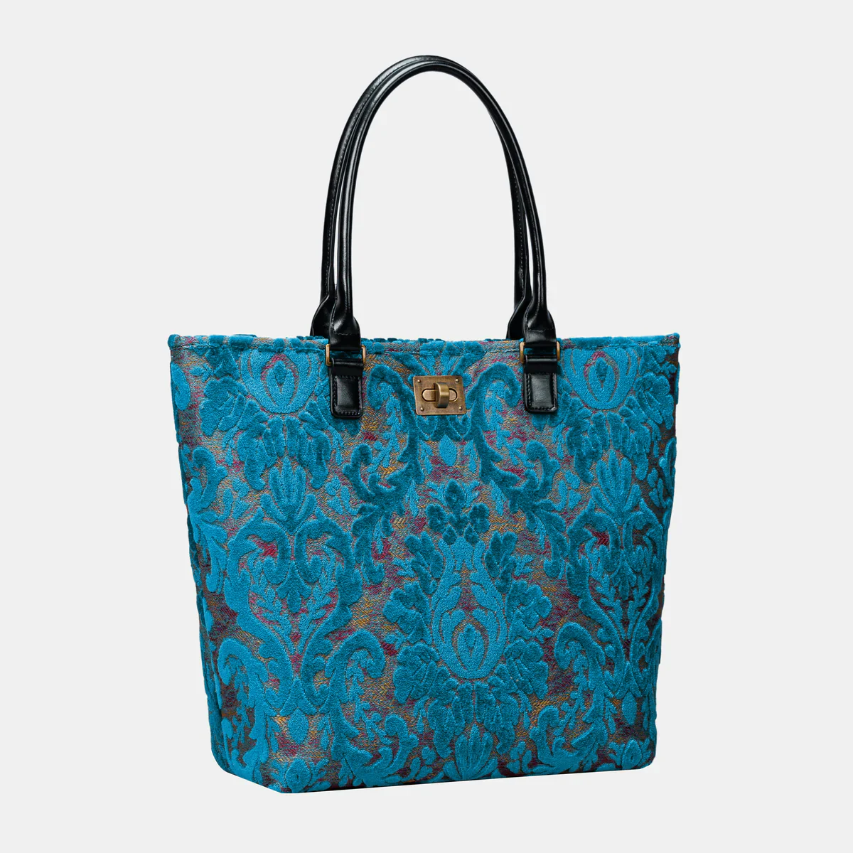 Burnout Velvet Aqua Blue Carpet Tote Shopper - Image 2