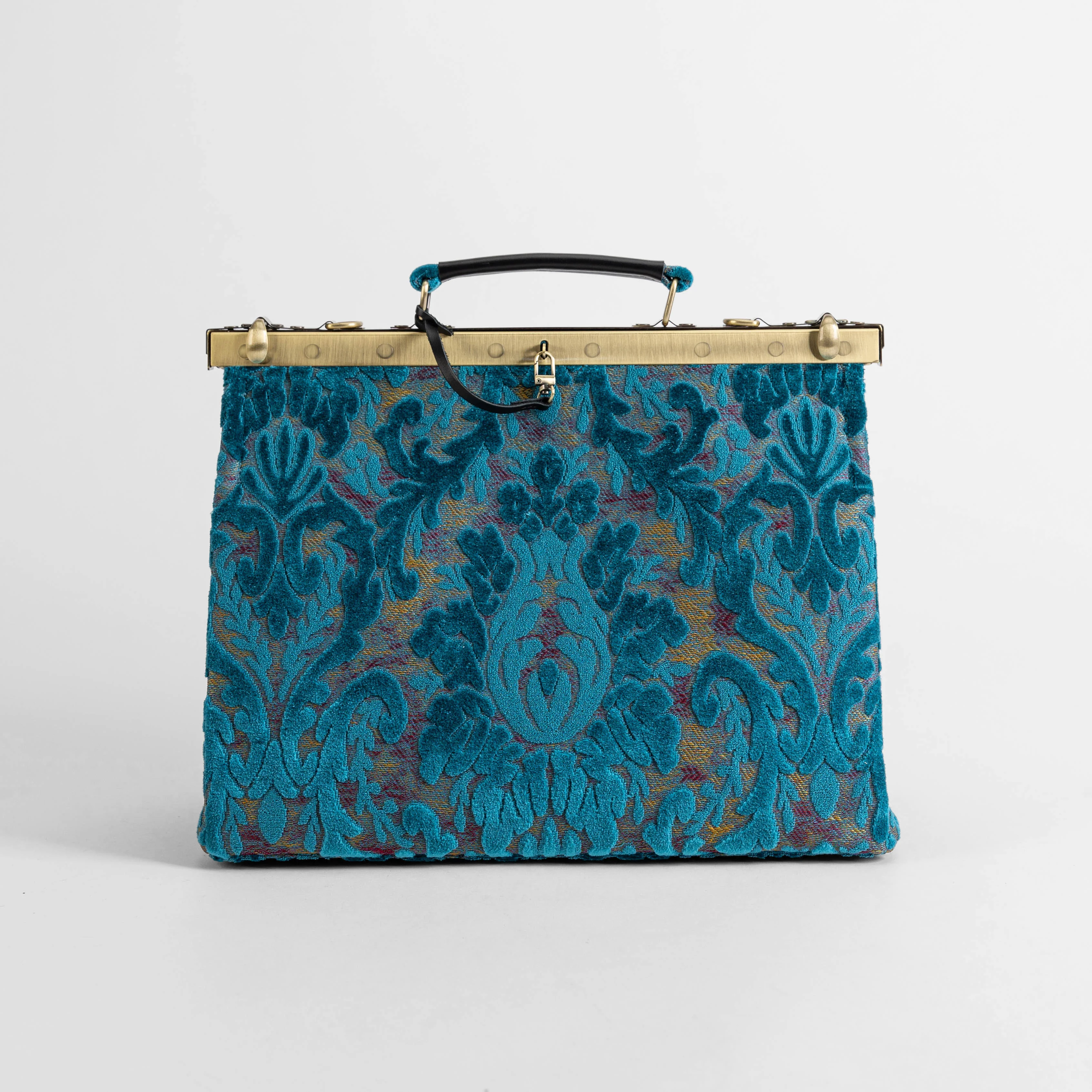 Burnout Velvet Aqua Blue Celine Carpet Gladstone Bag - Image 2