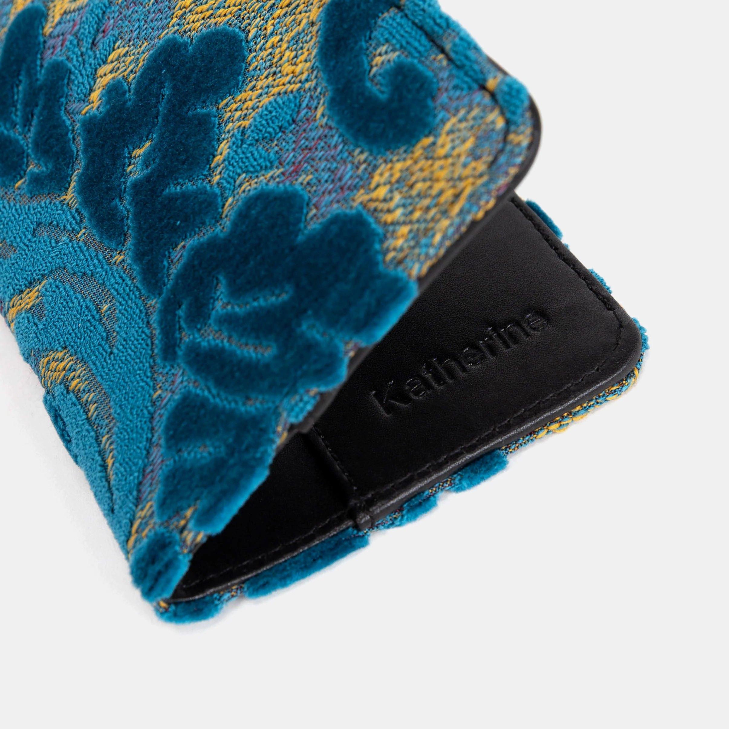 Burnout Velvet Aqua Blue Checkbook Cover - Image 4