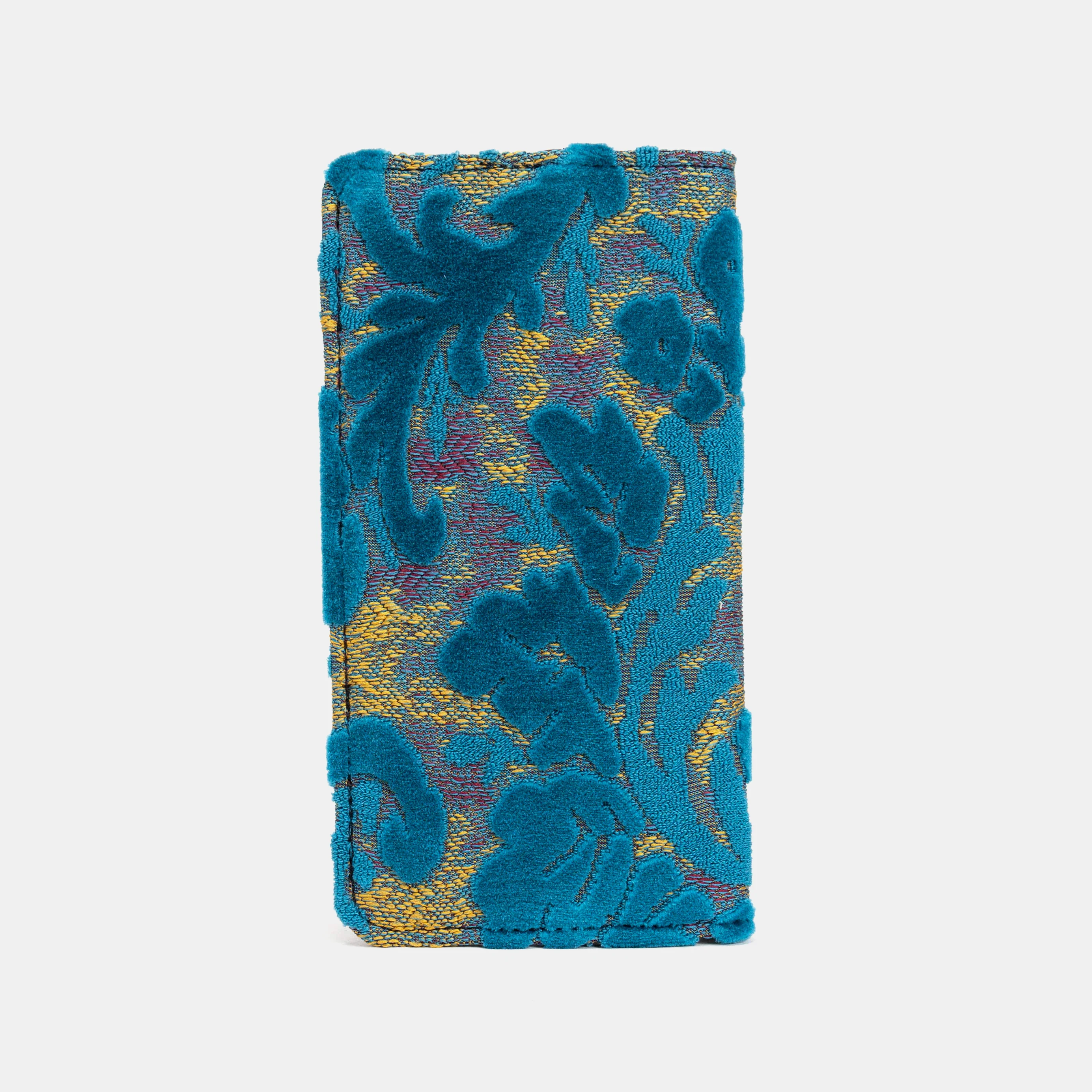 Burnout Velvet Aqua Blue Checkbook Cover - Image 6
