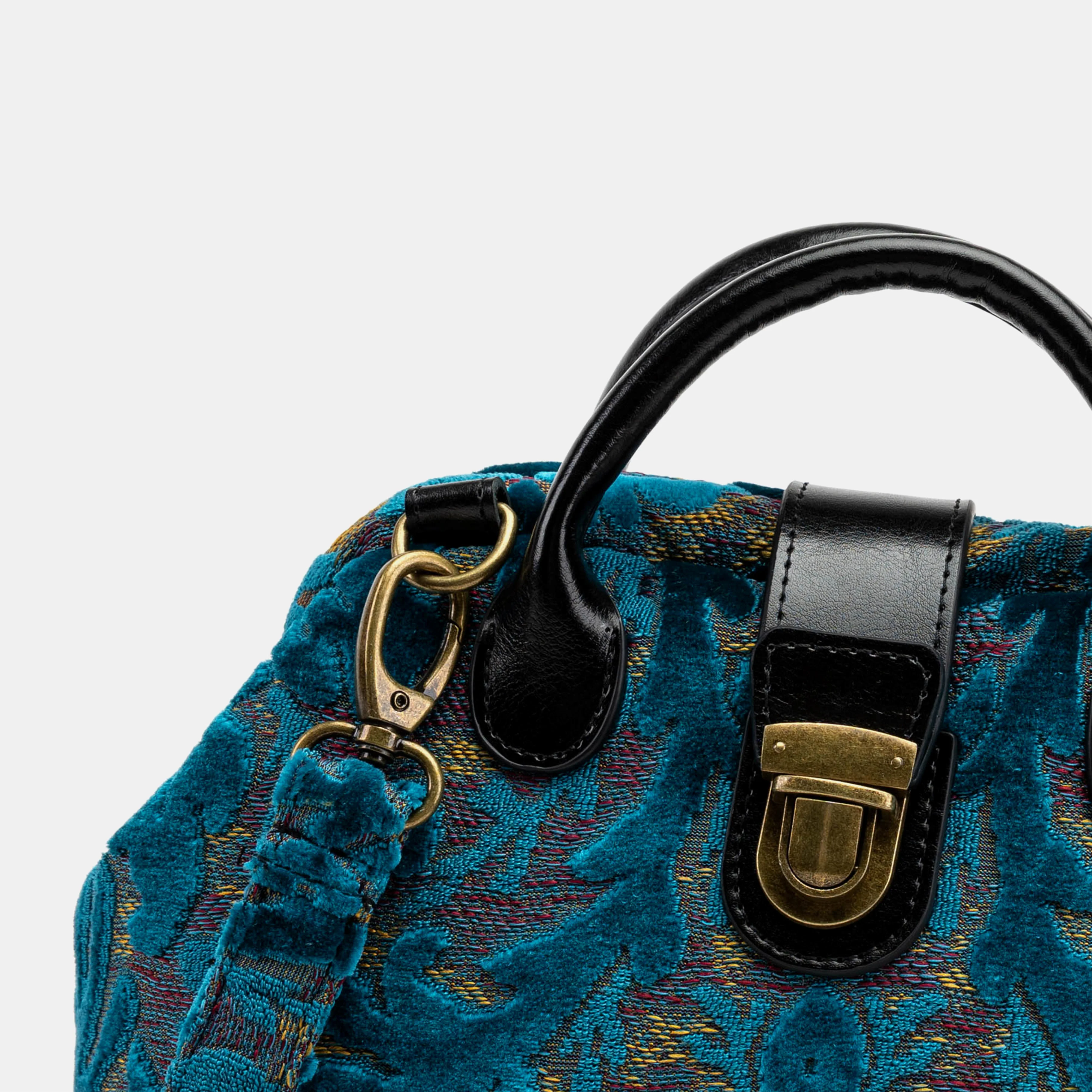 Burnout Velvet Aqua Blue Everyday Backpack - Image 4