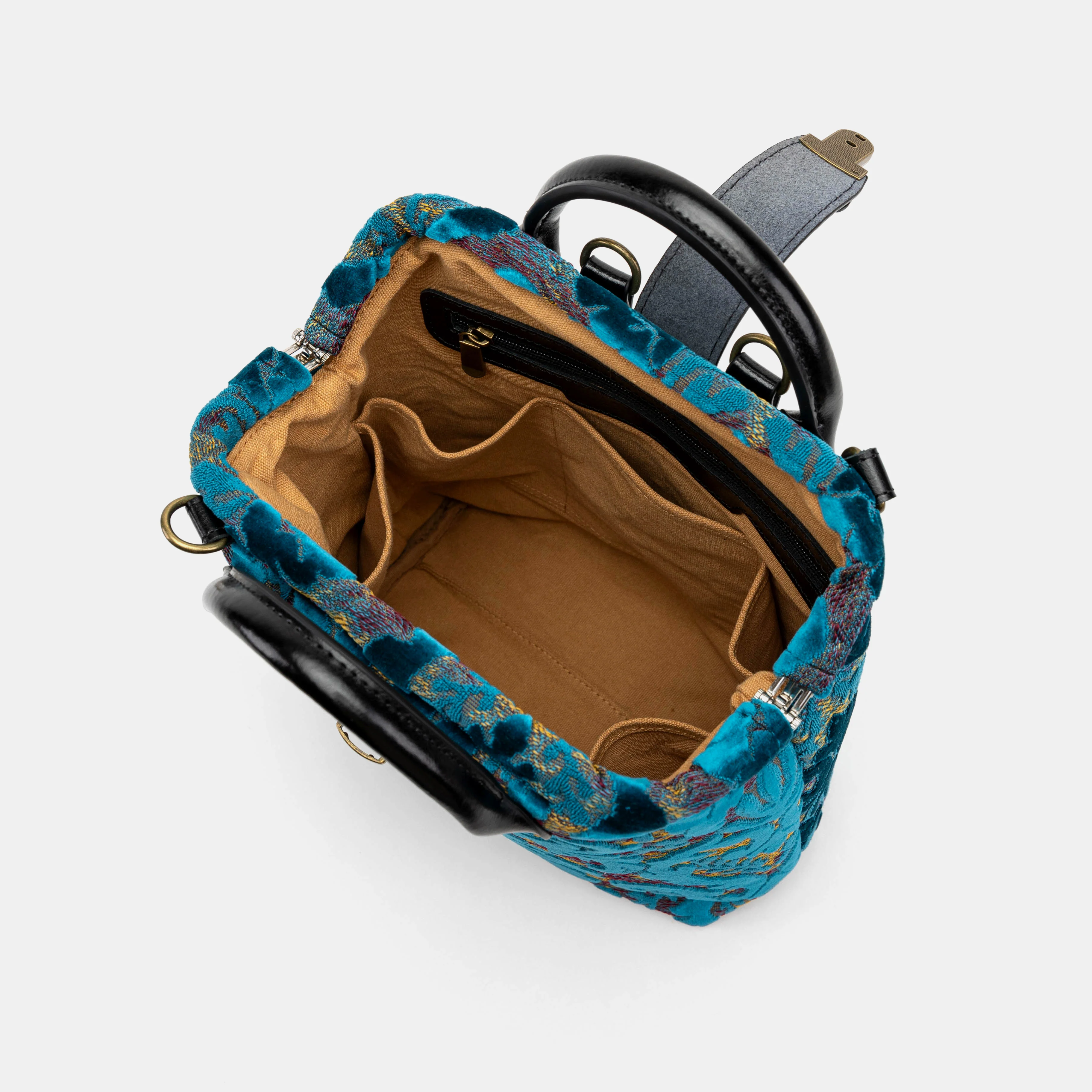 Burnout Velvet Aqua Blue Everyday Backpack - Image 8