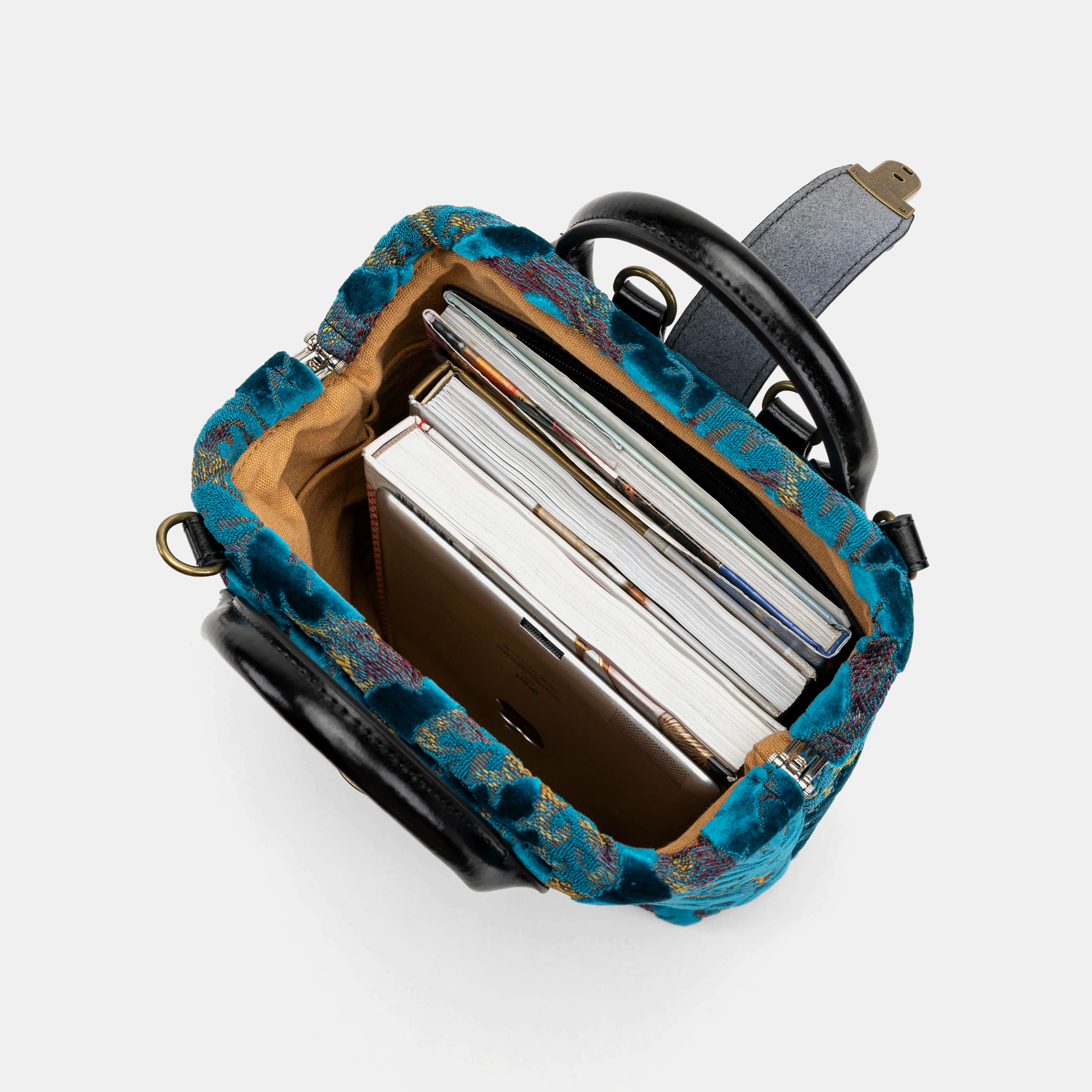 Burnout Velvet Aqua Blue Everyday Backpack - Image 9