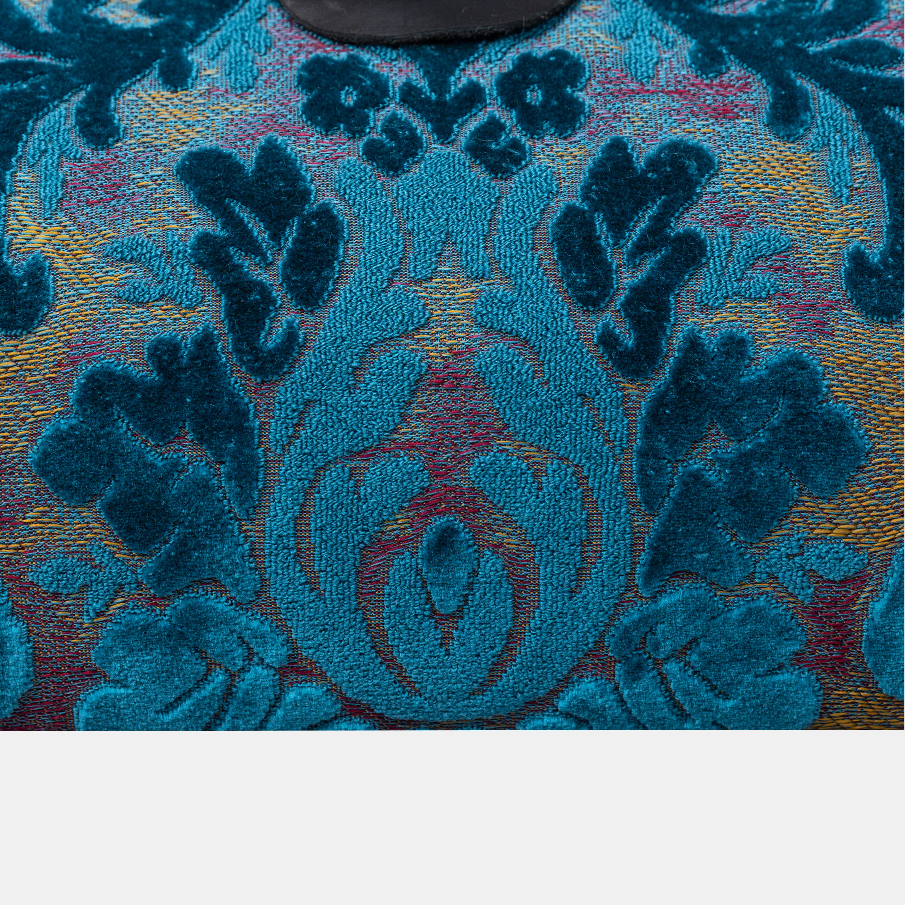 Burnout Velvet Aqua Blue Shoulder Bag - Image 2