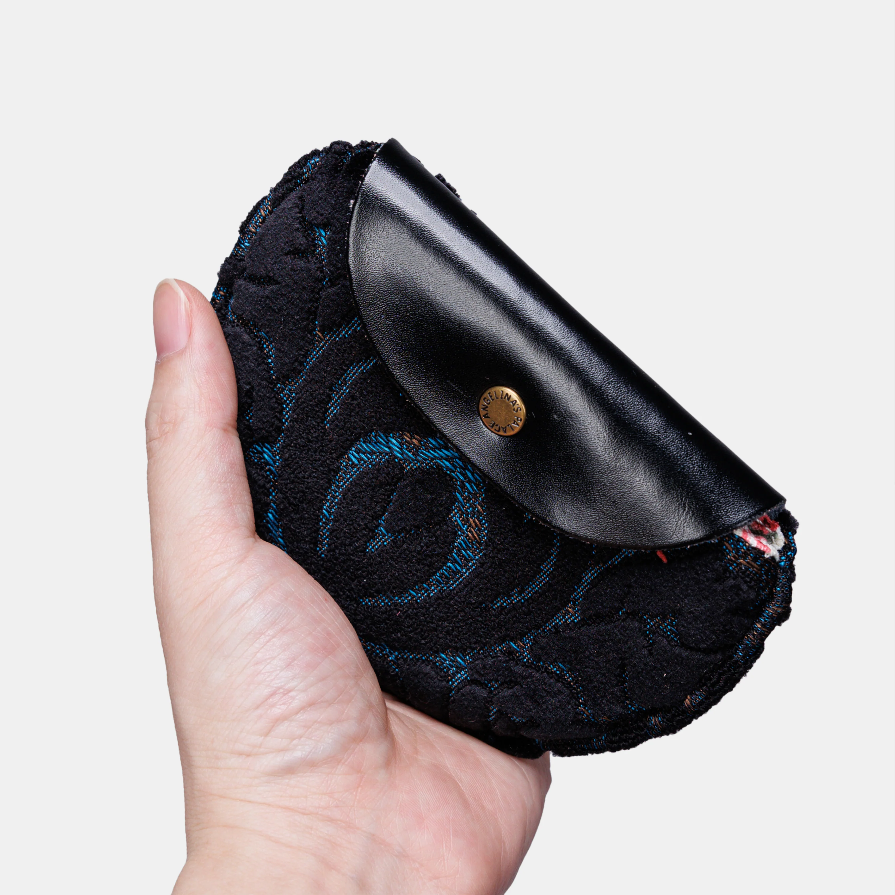 Burnout Velvet Black Rosary Bag