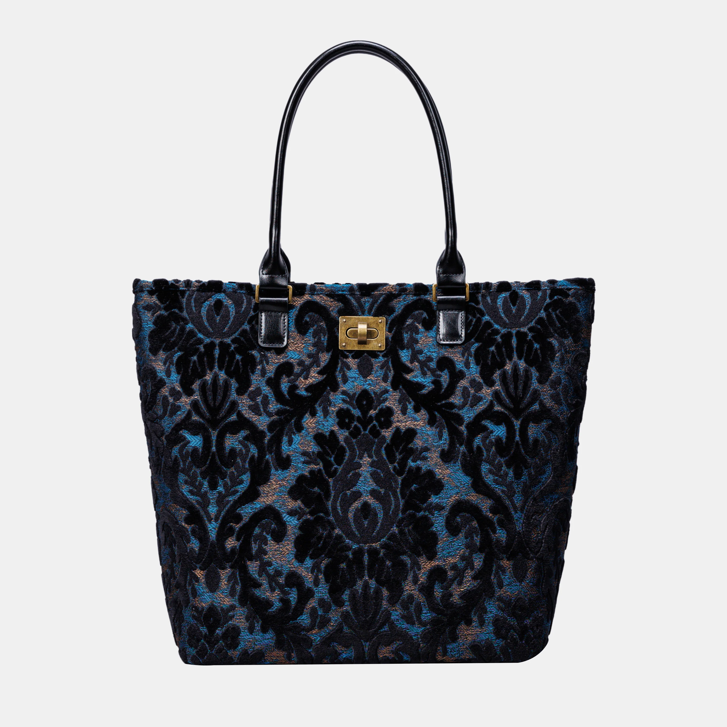 Burnout Velvet Black Carpet Tote Shopper