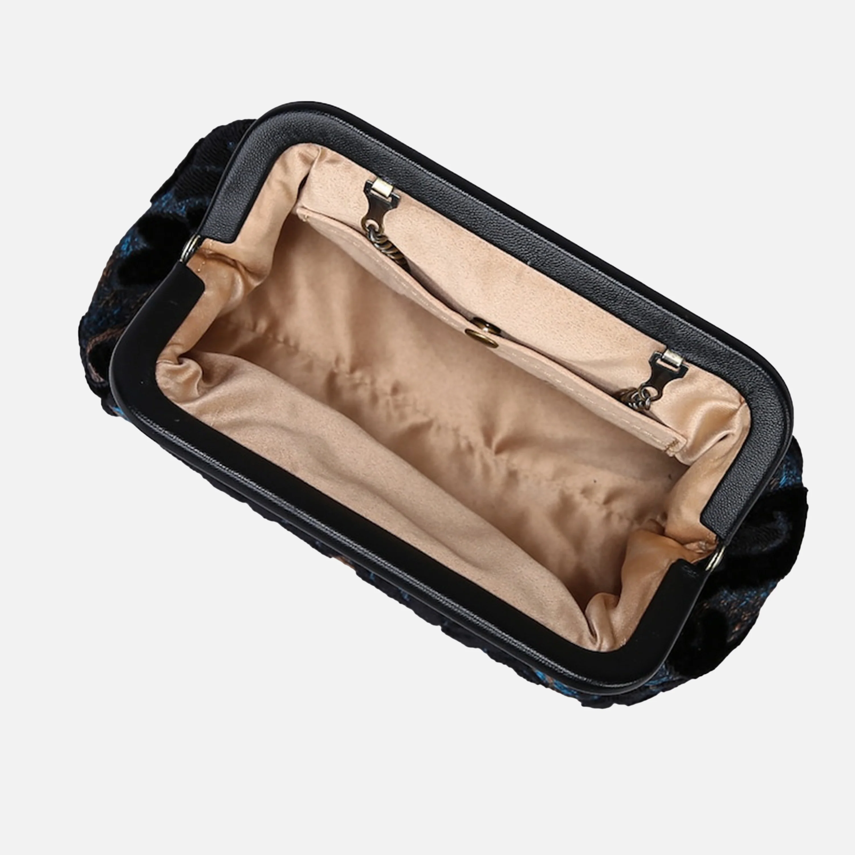 Burnout Velvet Black Evening Bag Clutch - Image 6