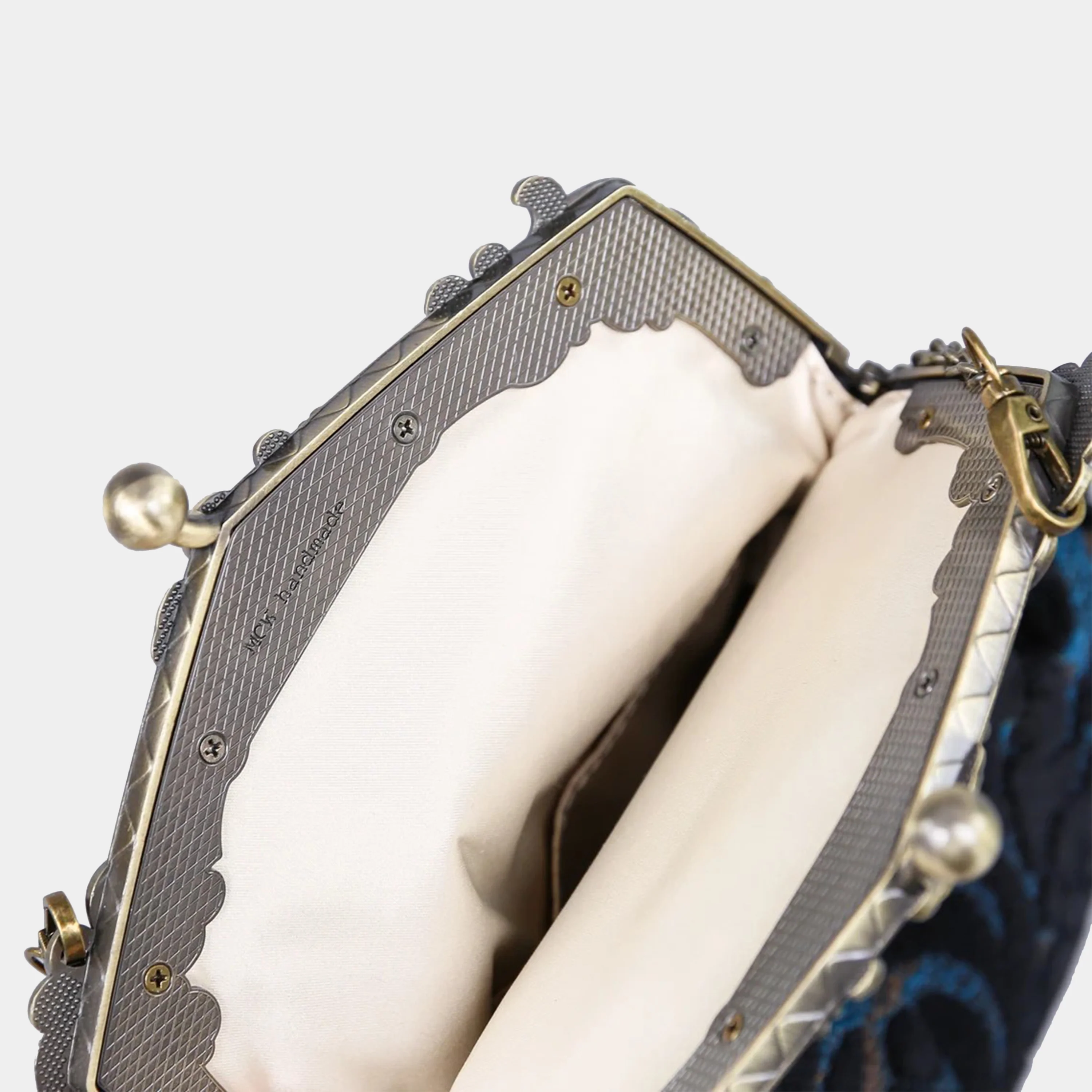 Burnout Velvet Black Chatelaine Purse Large - Image 5