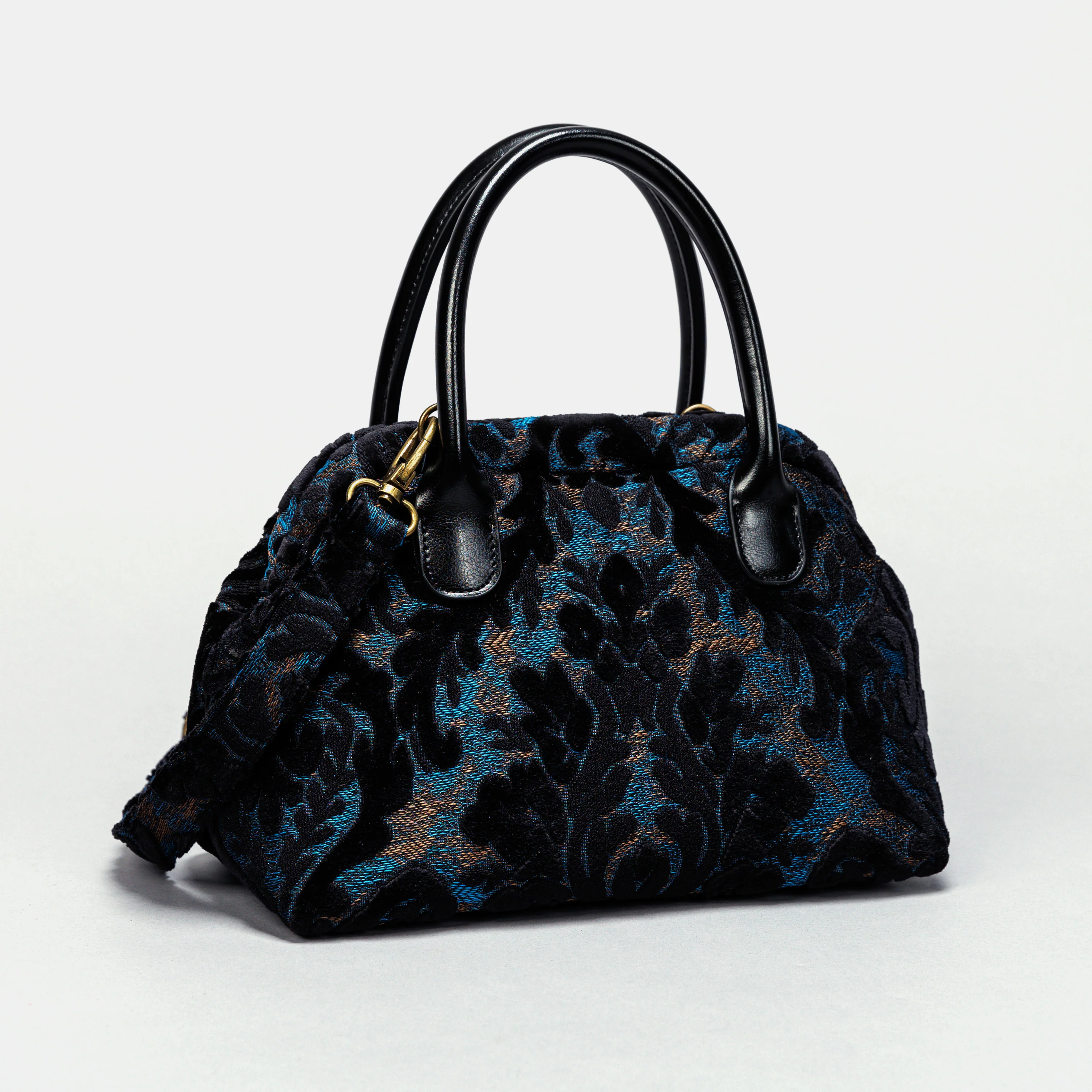 Burnout Velvet Black Carpet Satchel - Image 3