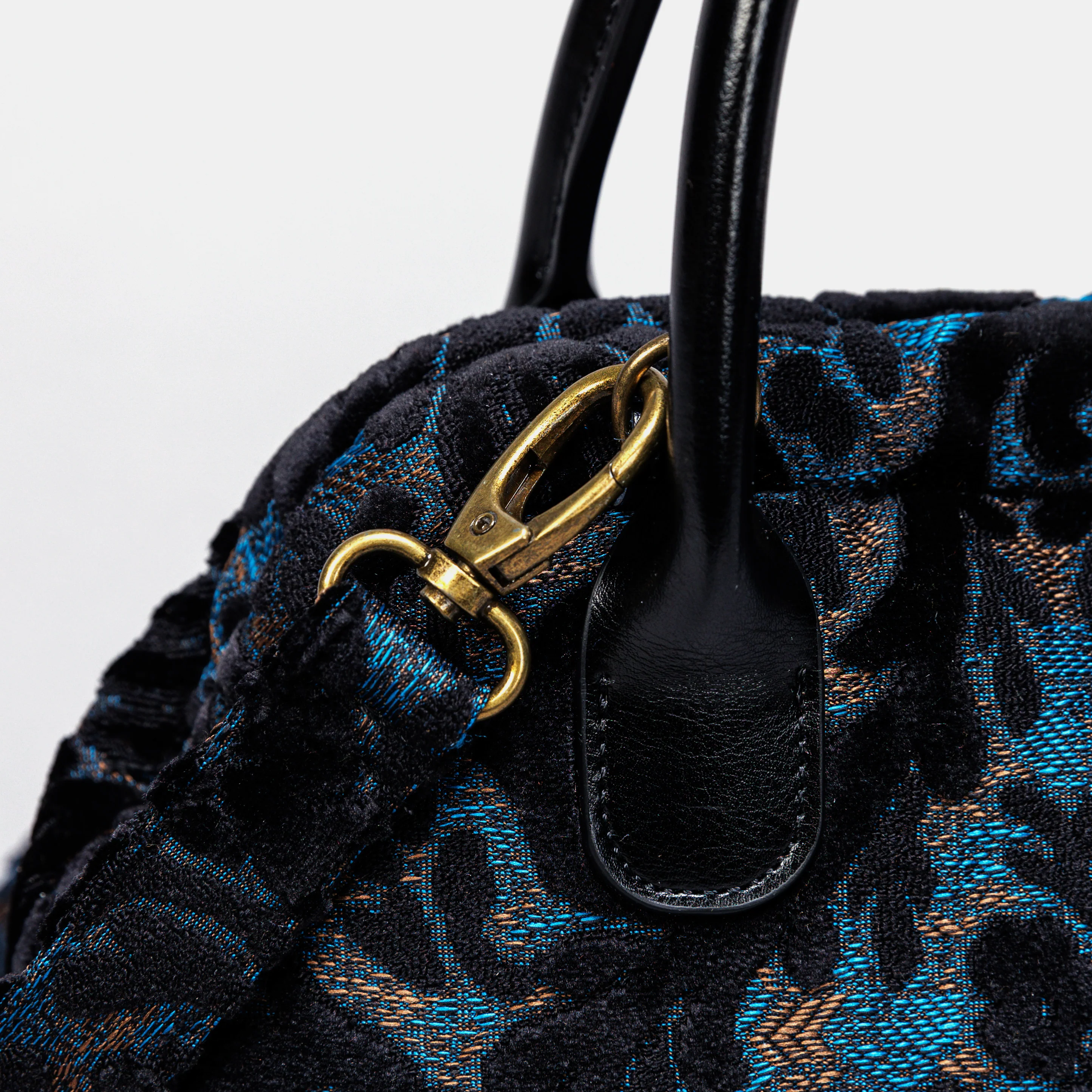 Burnout Velvet Black Carpet Satchel - Image 4