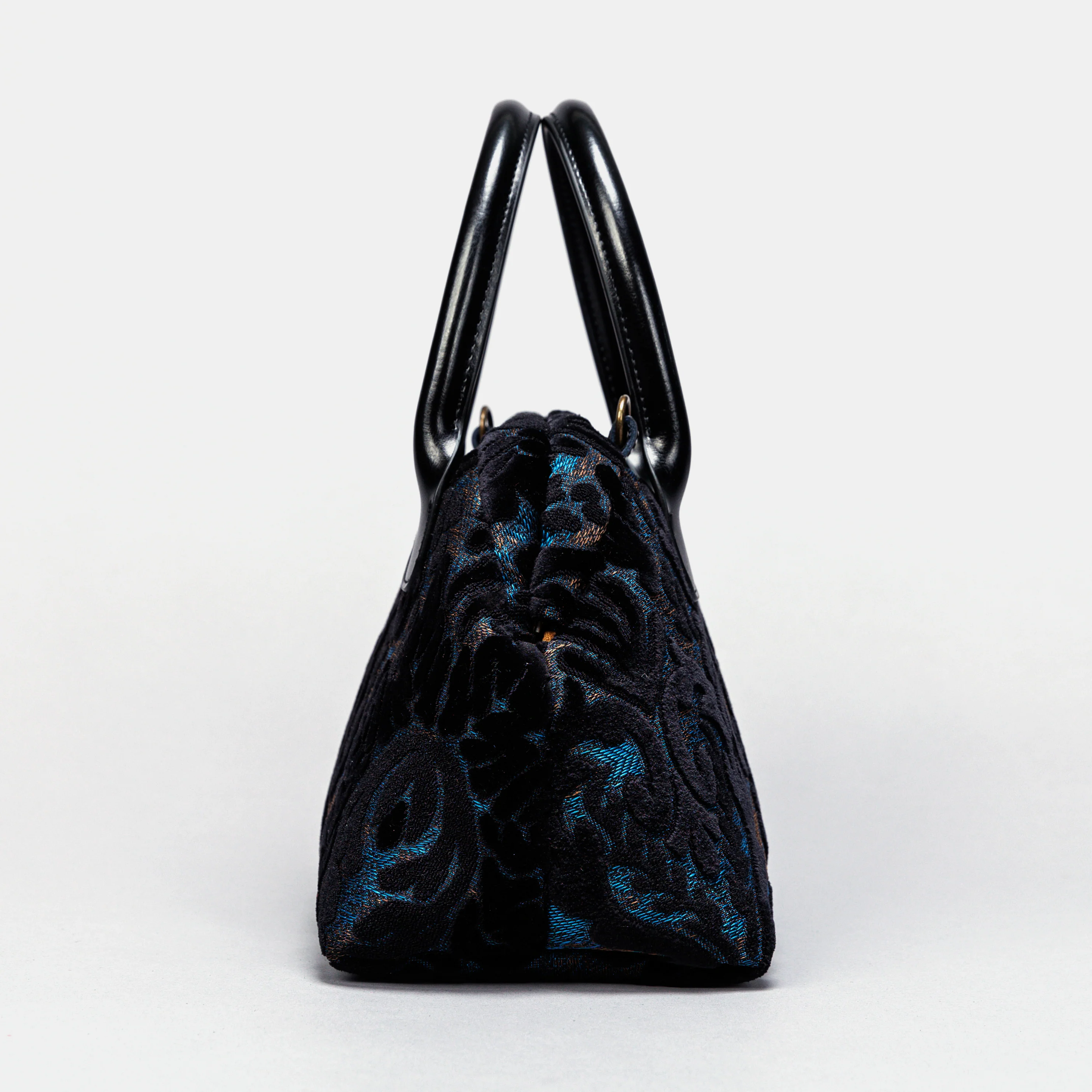 Burnout Velvet Black Carpet Satchel - Image 5