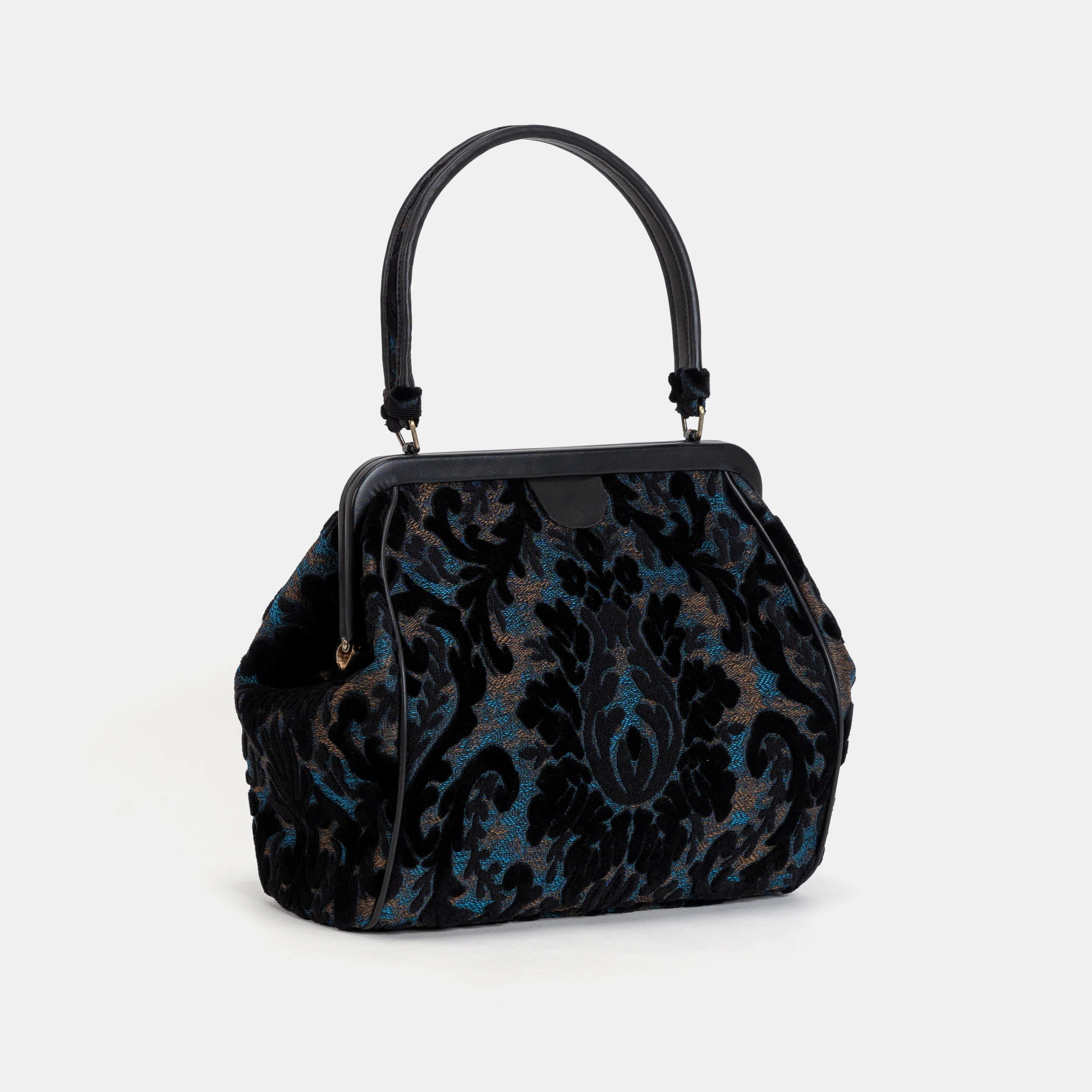 Burnout Velvet Black Alma Shoulder Bag - Image 3