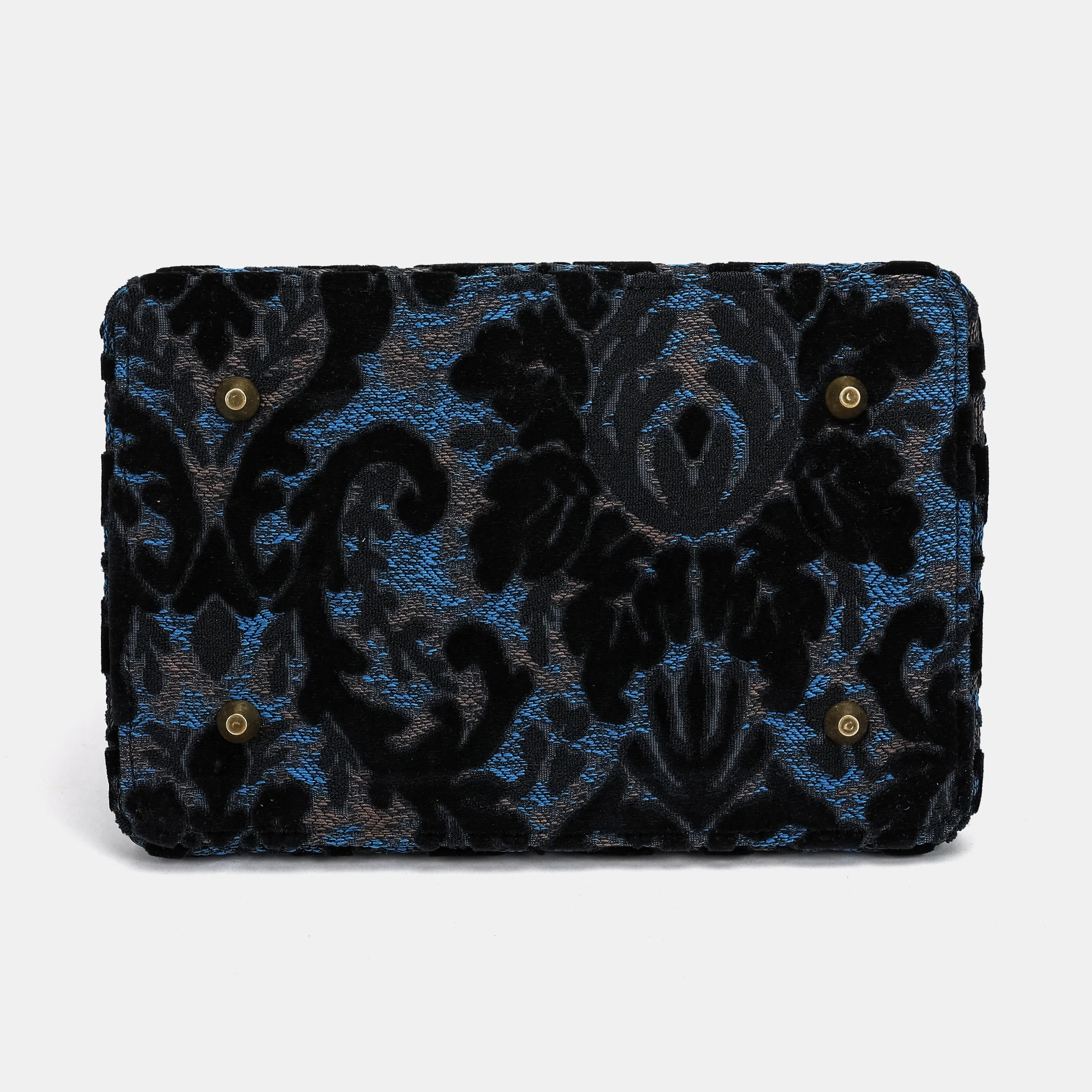 Burnout Velvet Black Cecile Carpet Purse Gladstone Bag - Image 10