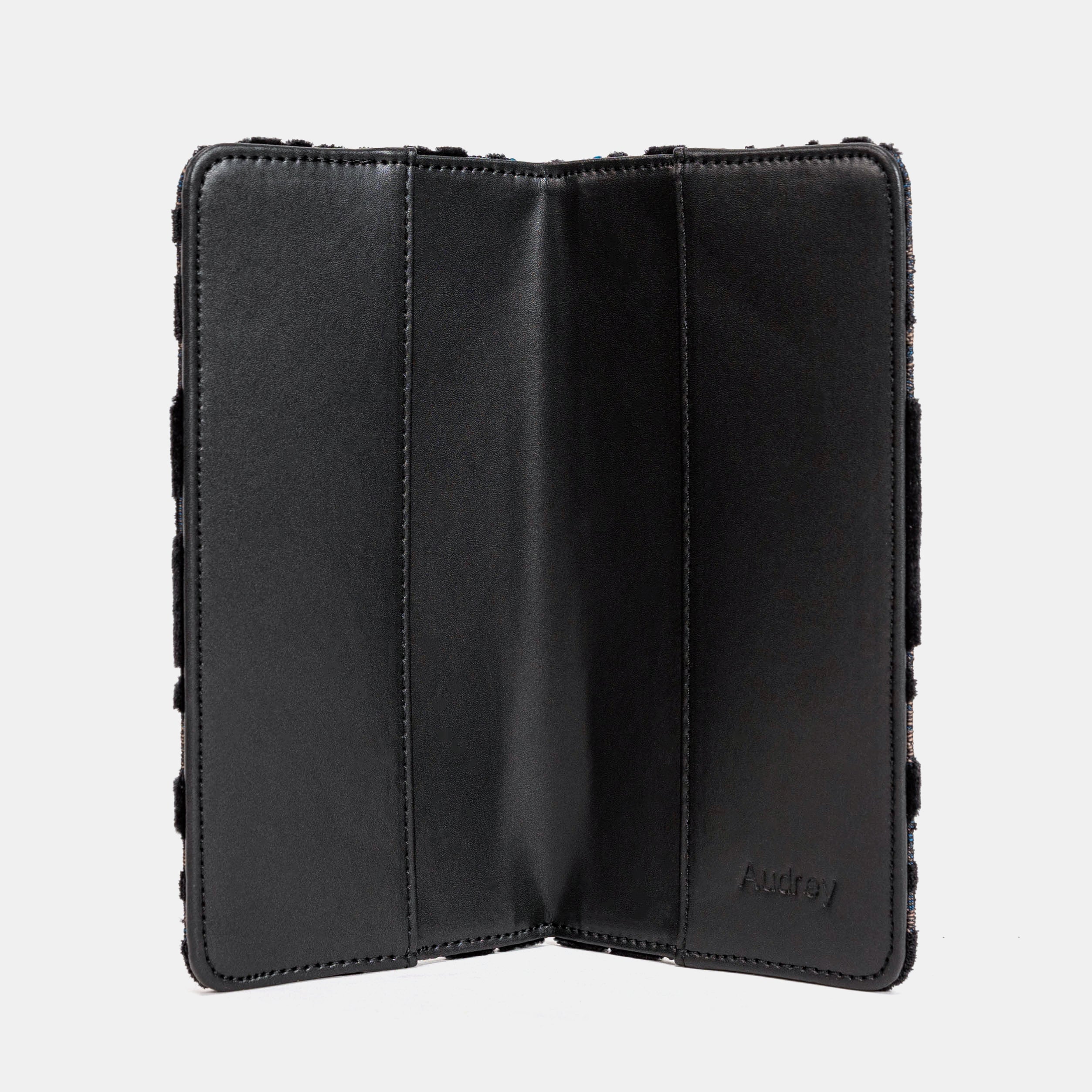 Burnout Velvet Black Checkbook Cover - Image 3