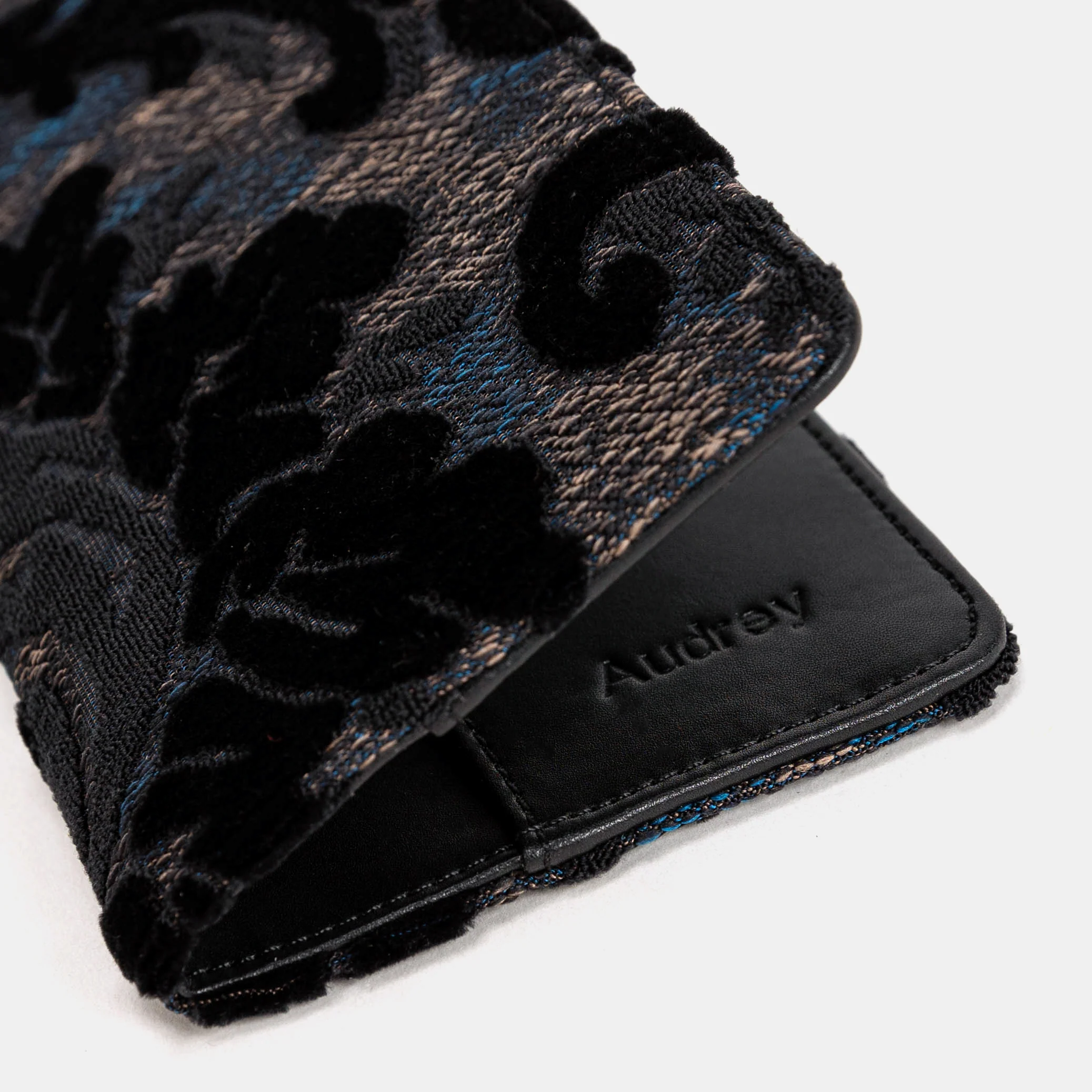 Burnout Velvet Black Checkbook Cover - Image 4
