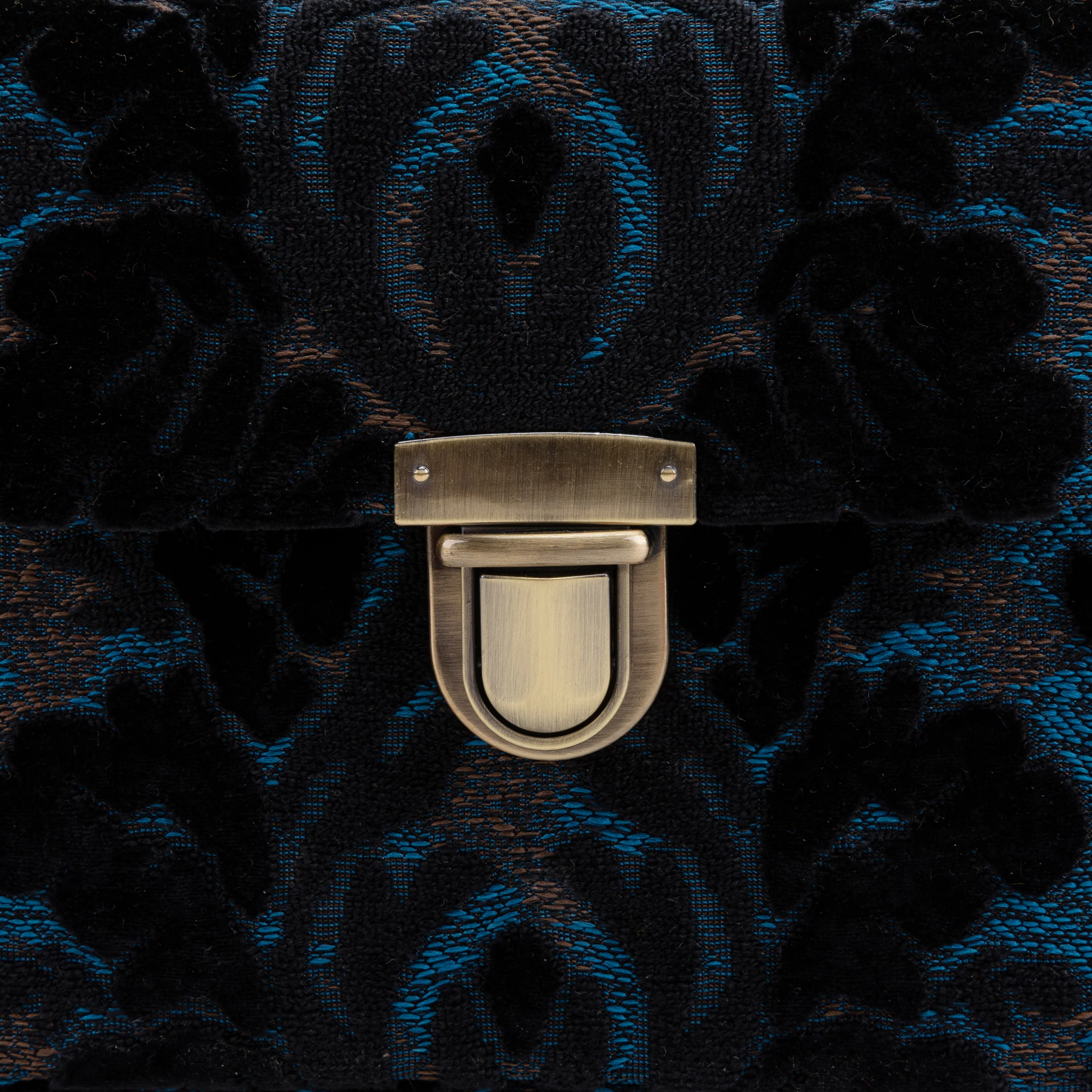 Burnout Velvet Black Clara Medium Train Case Purse - Image 10