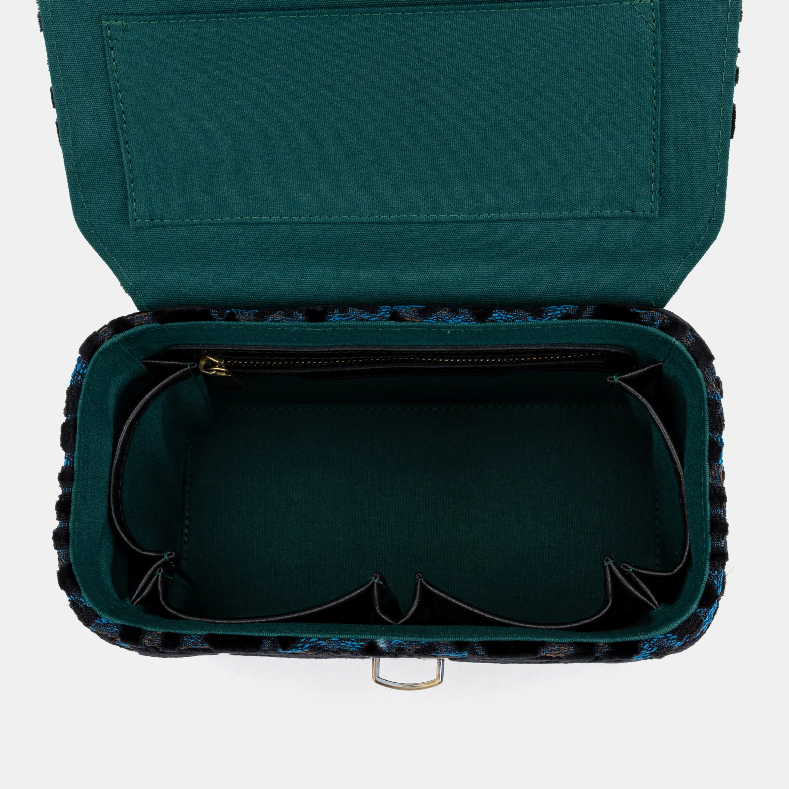 Burnout Velvet Black Clara Medium Train Case Purse - Image 4