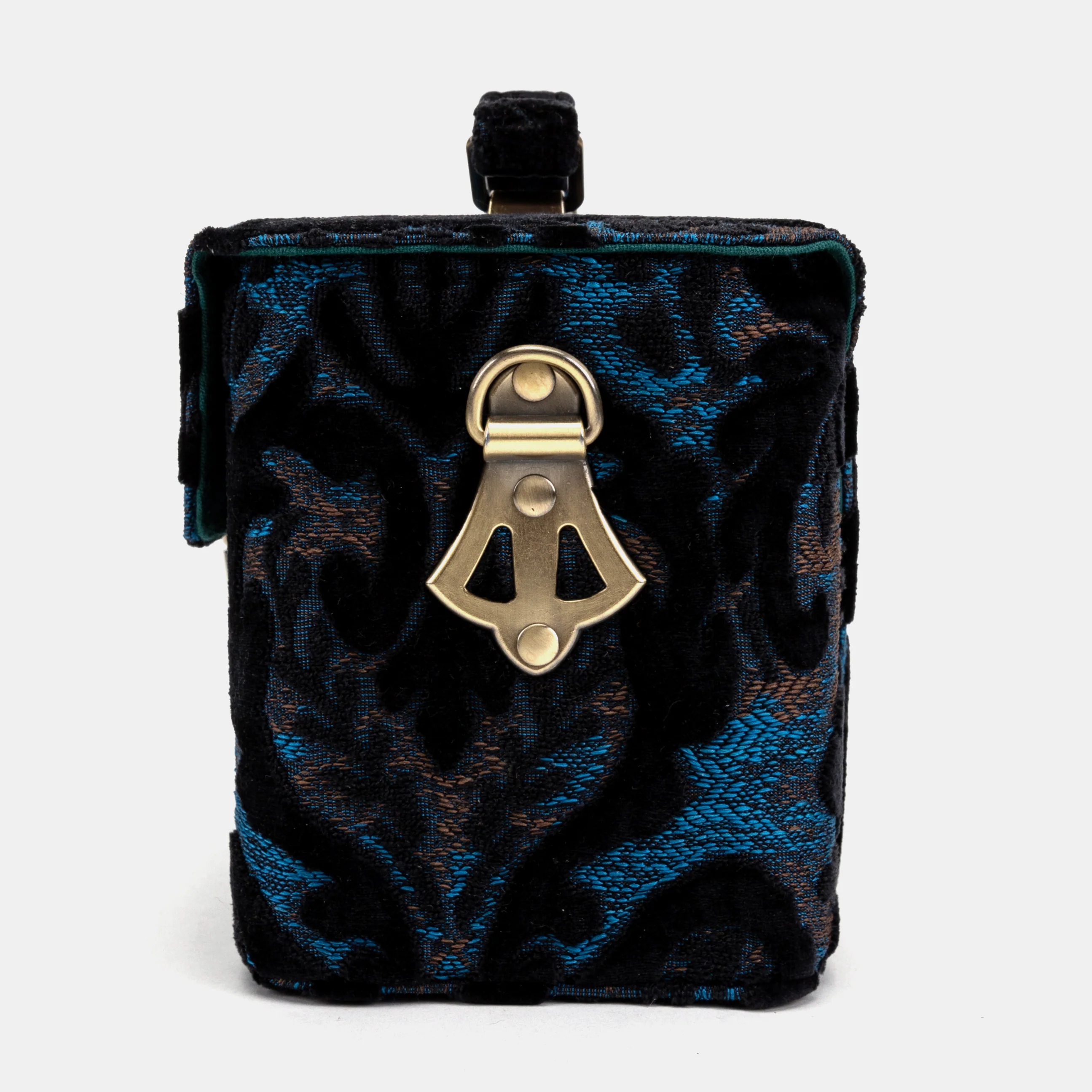 Burnout Velvet Black Clara Medium Train Case Purse - Image 6