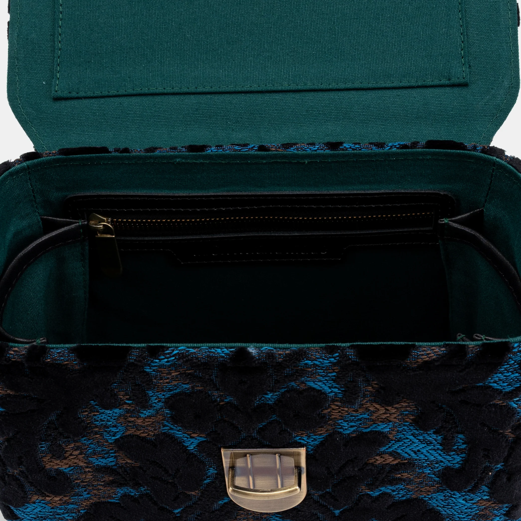 Burnout Velvet Black Clara Medium Train Case Purse - Image 8