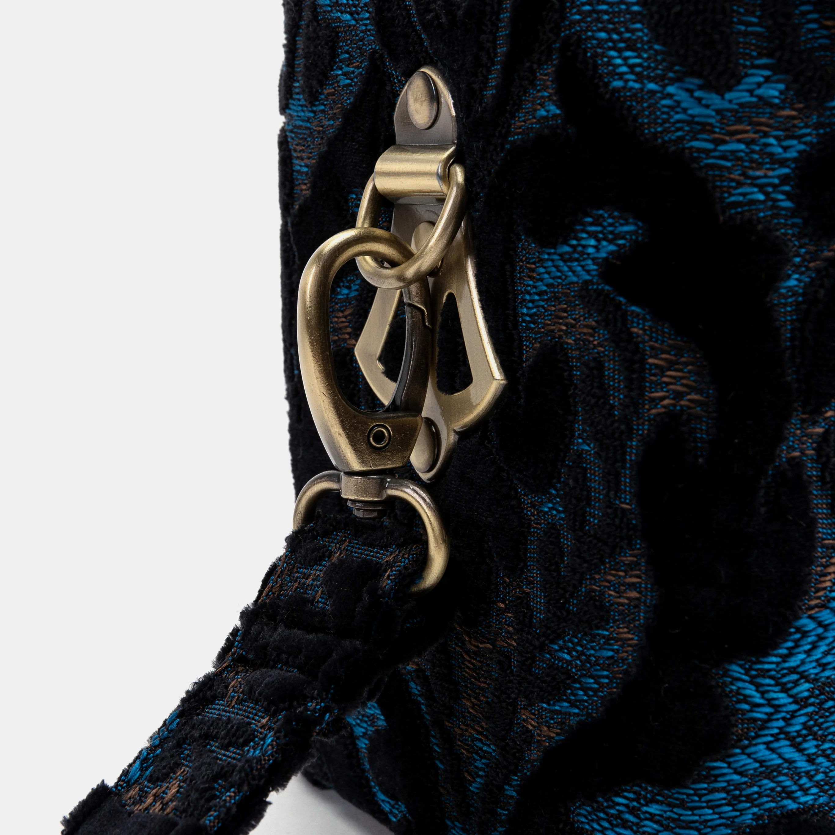 Burnout Velvet Black Clara Medium Train Case Purse - Image 9