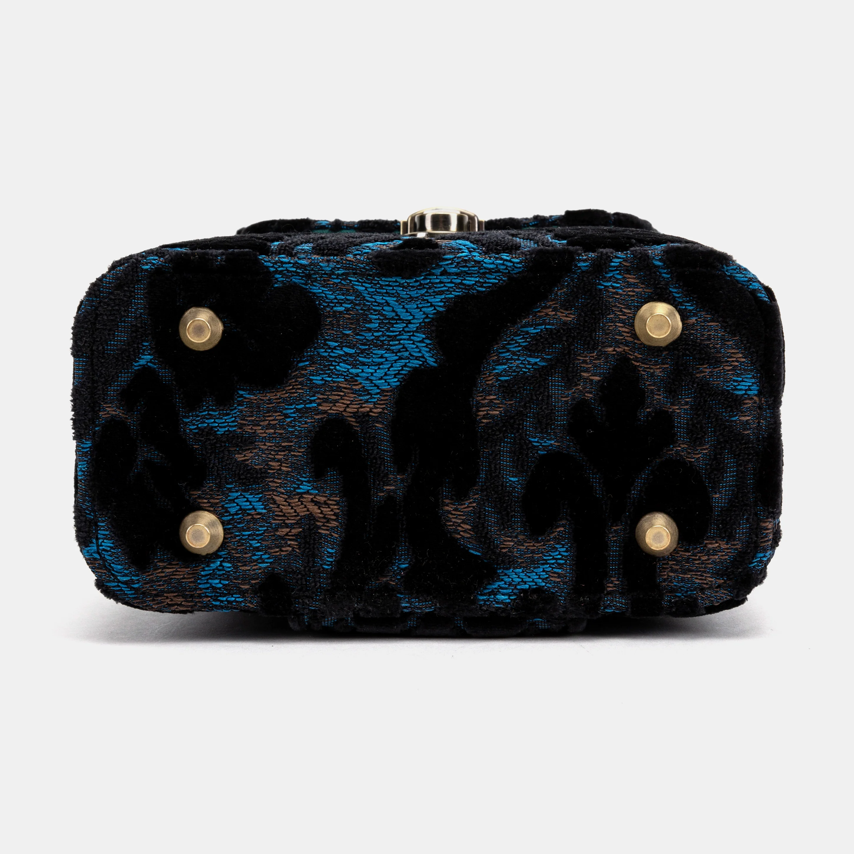 Burnout Velvet Black Emma Small Train Case Crossbody - Image 10