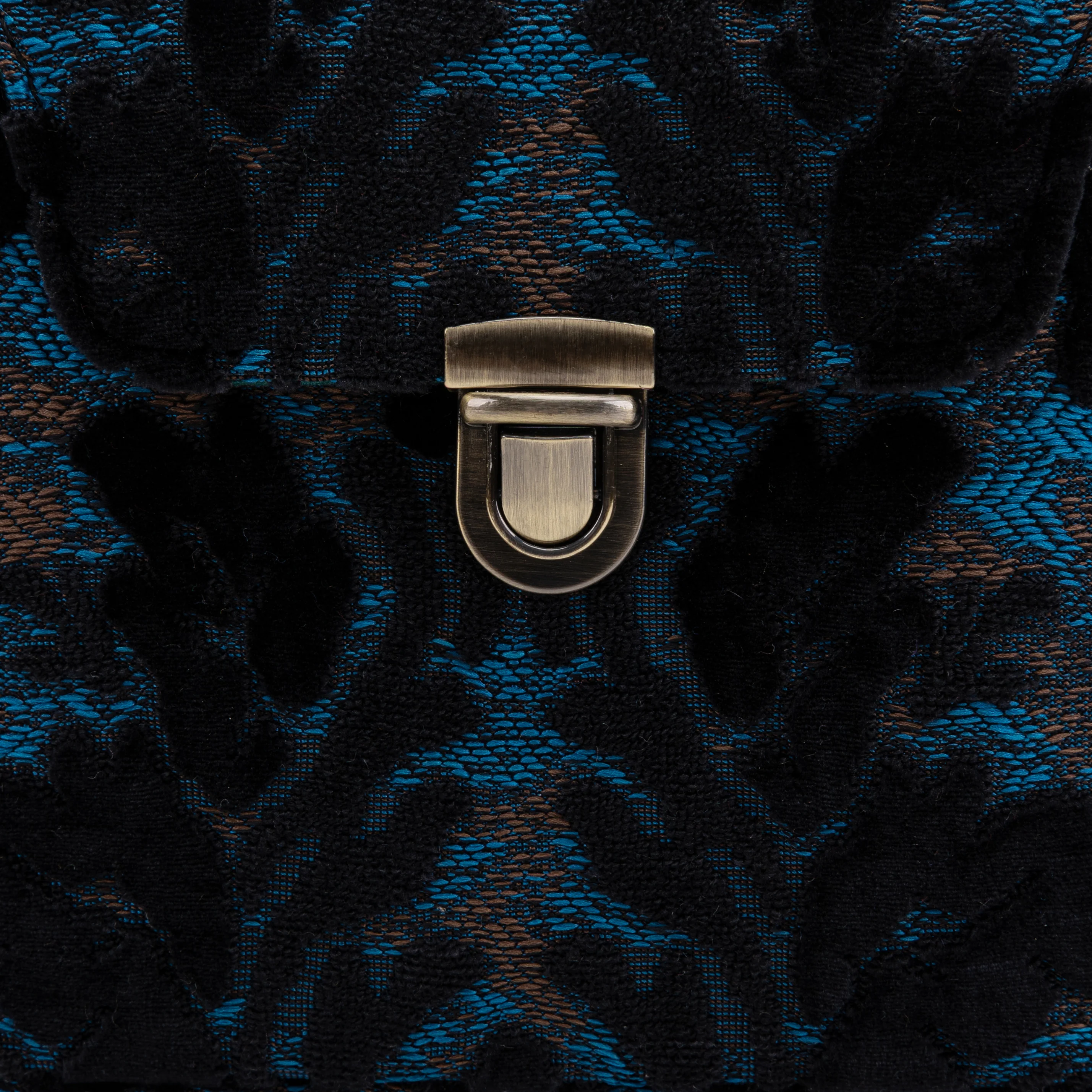Burnout Velvet Black Emma Small Train Case Crossbody - Image 5