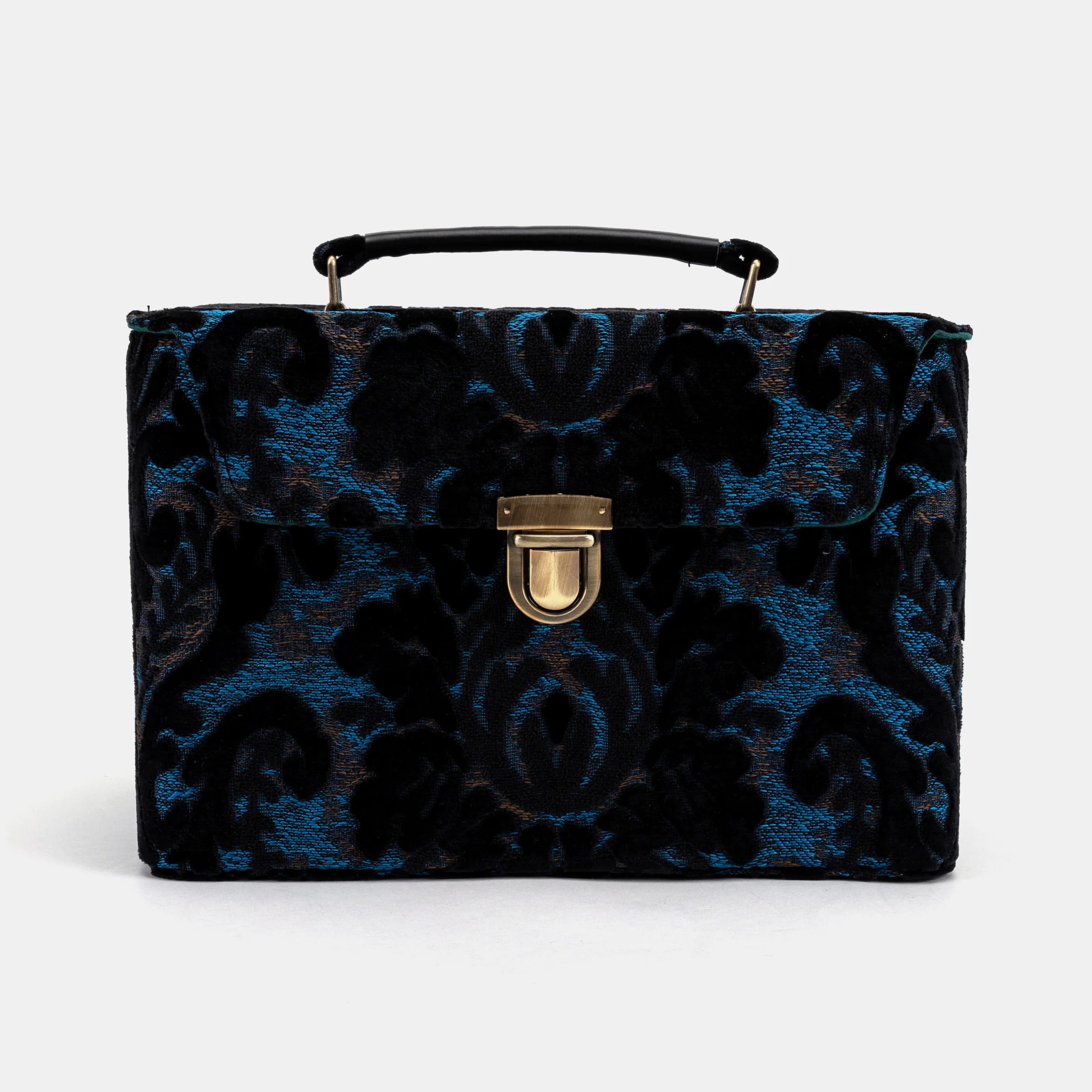 Burnout Velvet Black Josephine Large Train Case