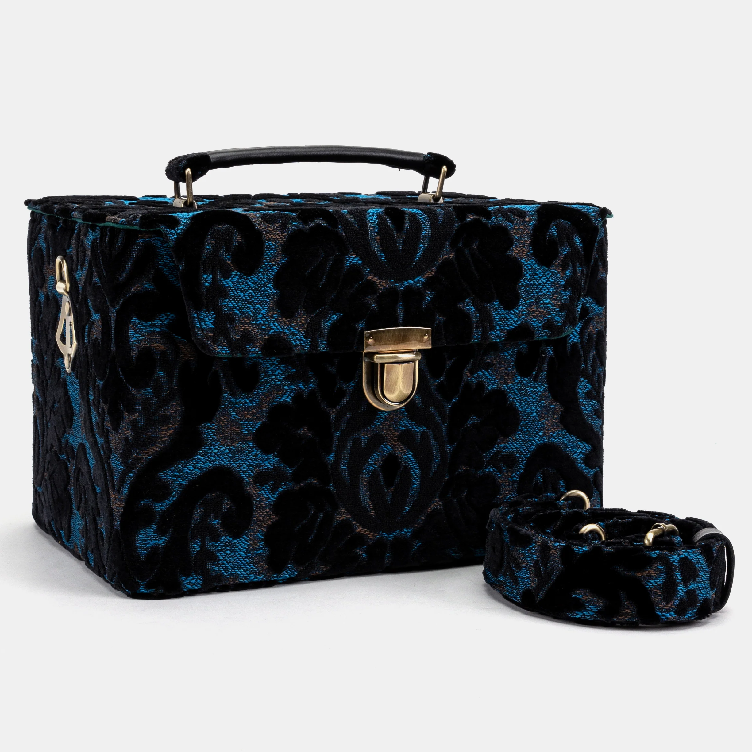 Burnout Velvet Black Josephine Large Train Case - Image 2