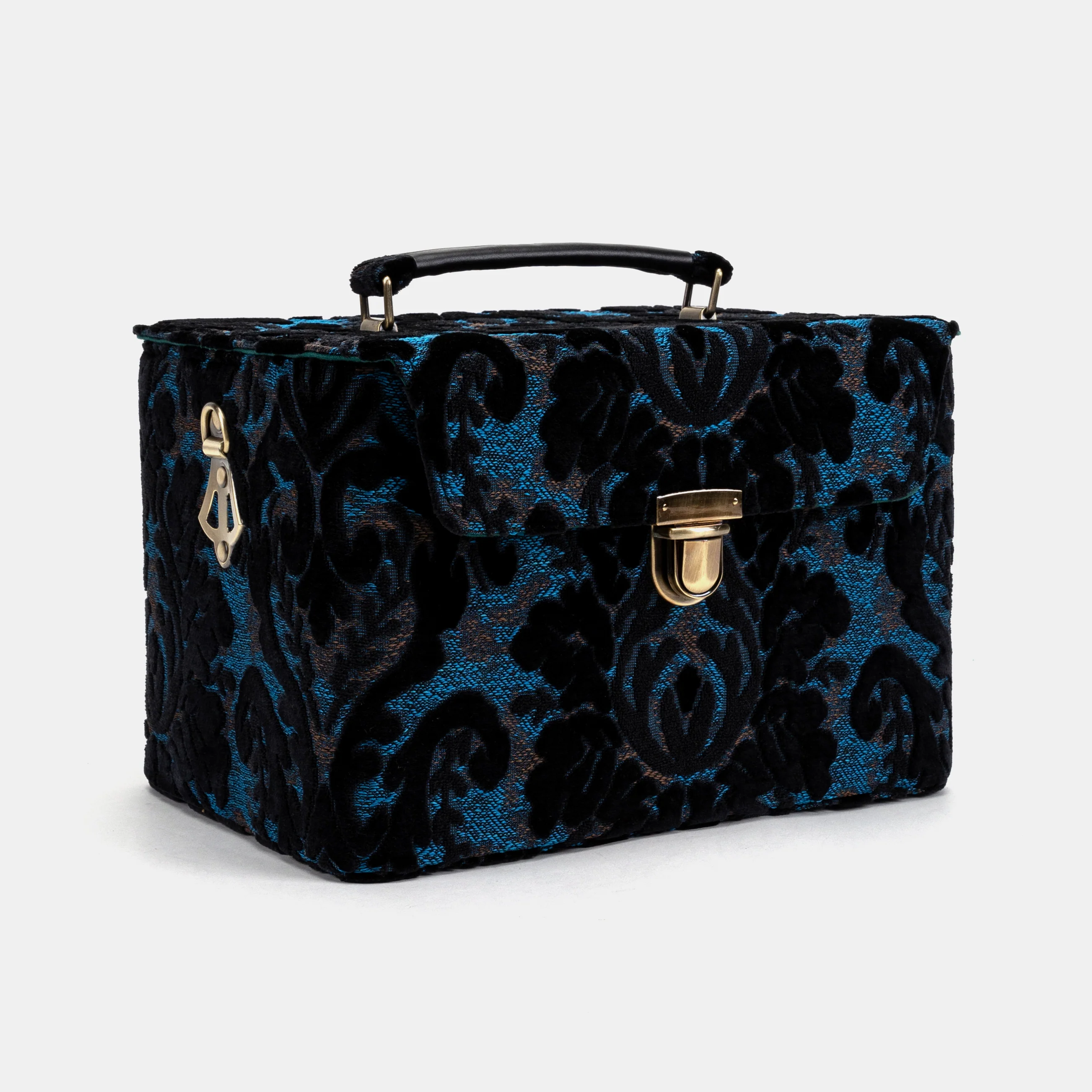 Burnout Velvet Black Josephine Large Train Case - Image 3