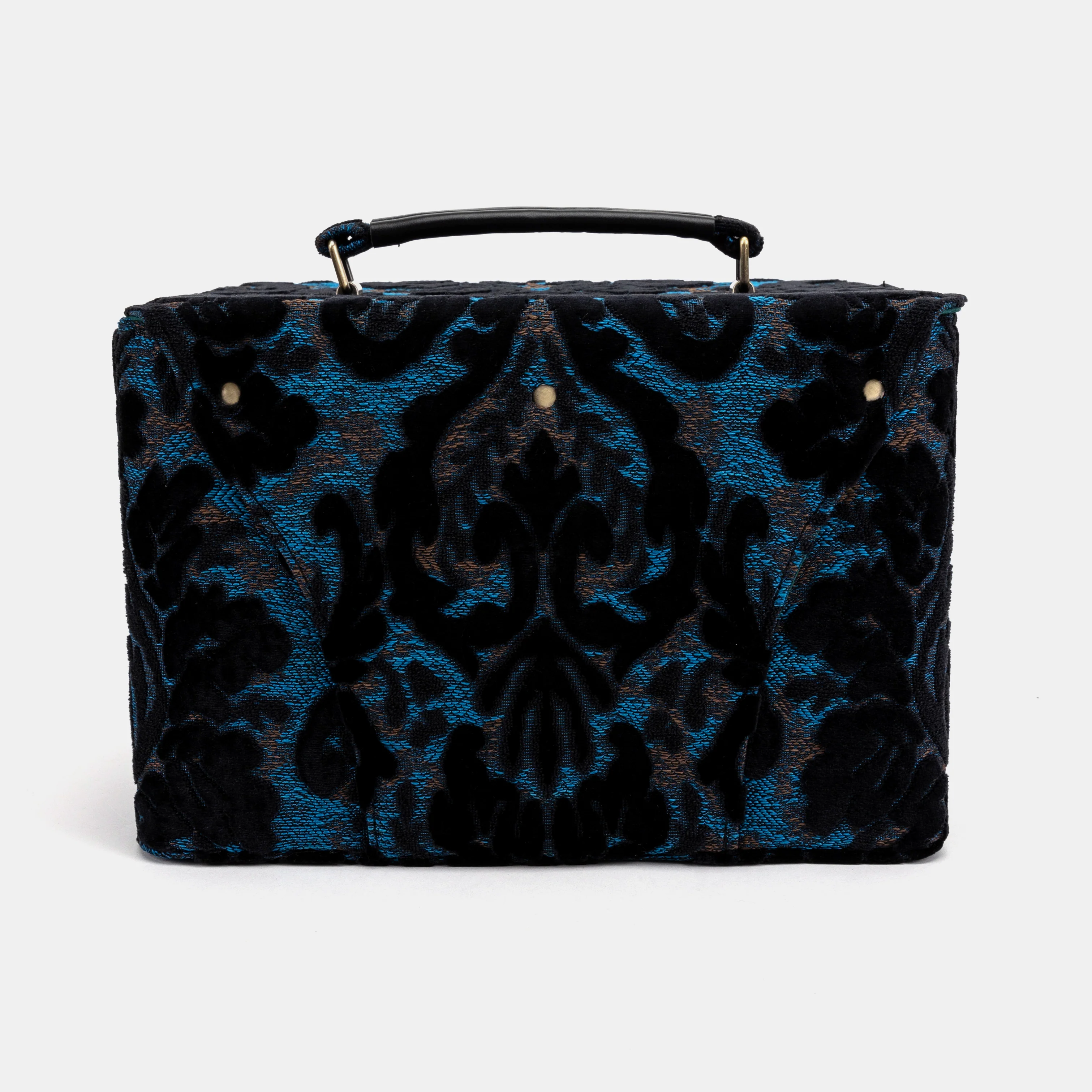 Burnout Velvet Black Josephine Large Train Case - Image 4
