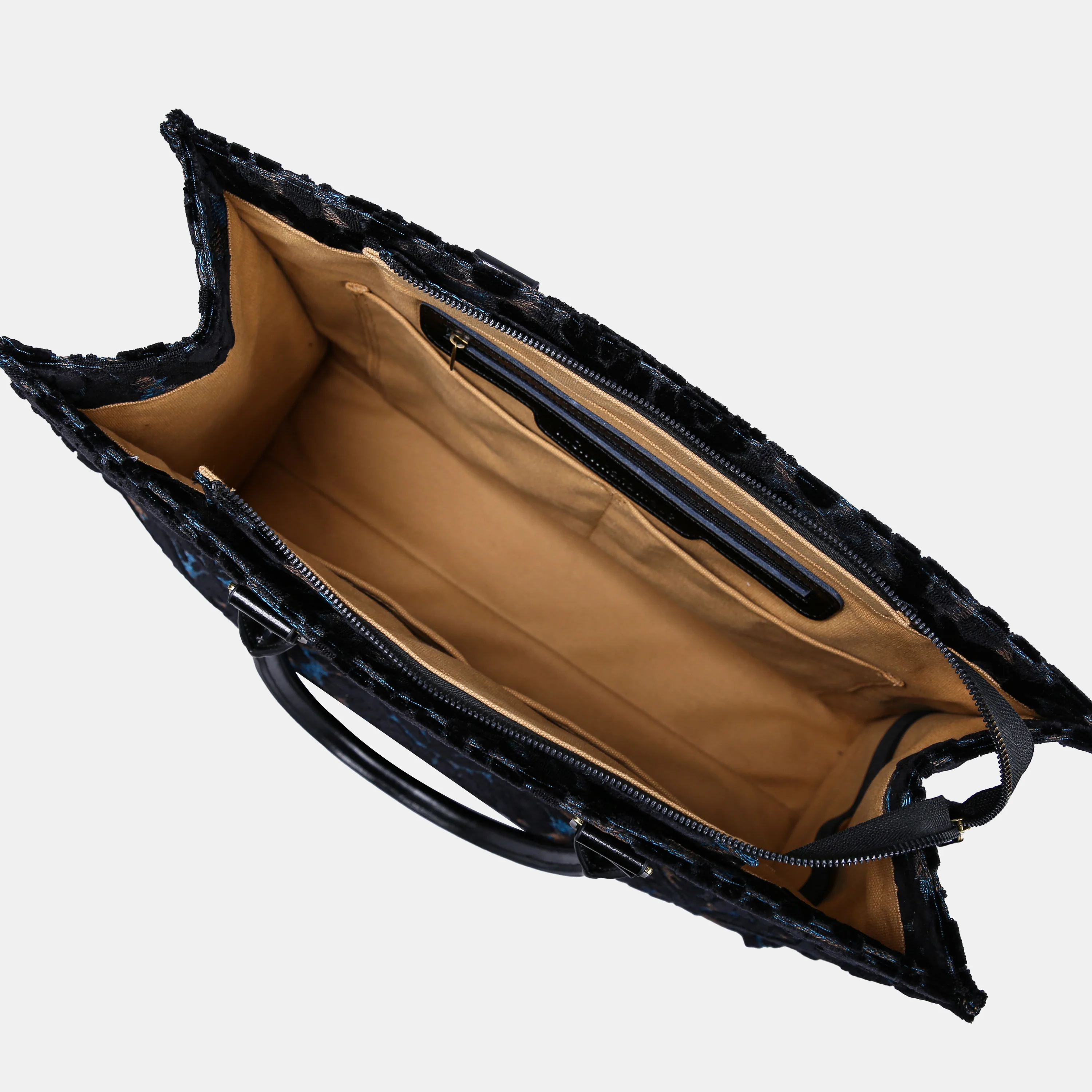 Burnout Velvet Black Laptop Work Tote - Image 4