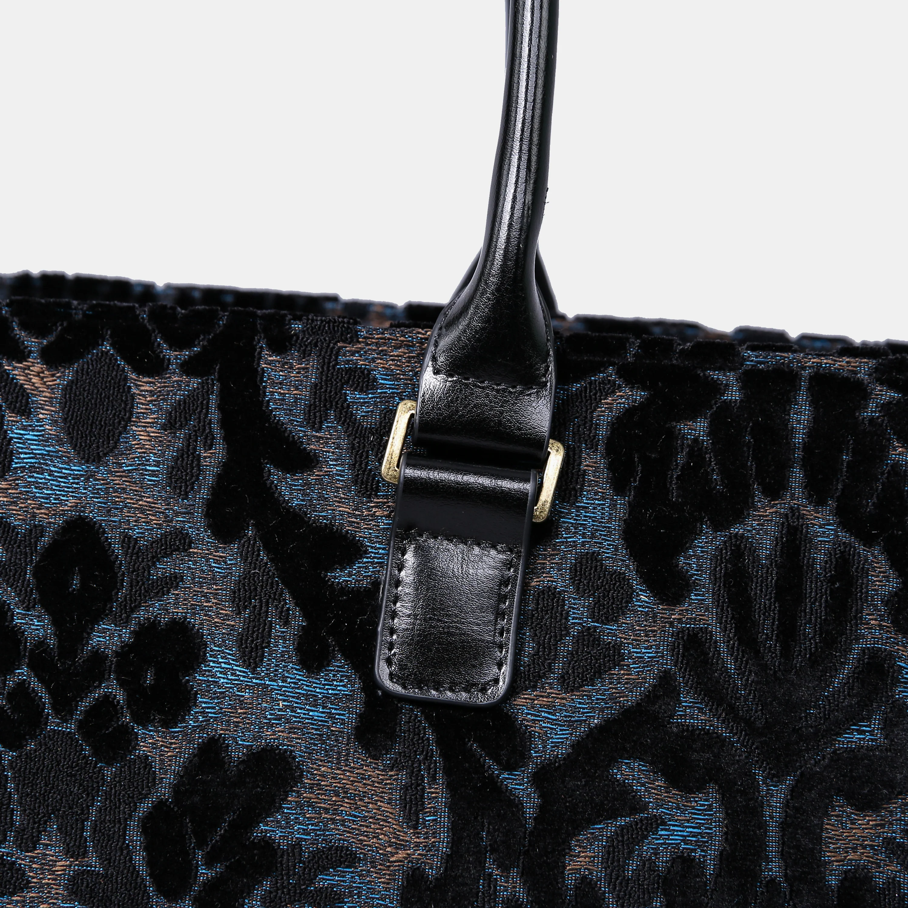 Burnout Velvet Black Laptop Work Tote - Image 6