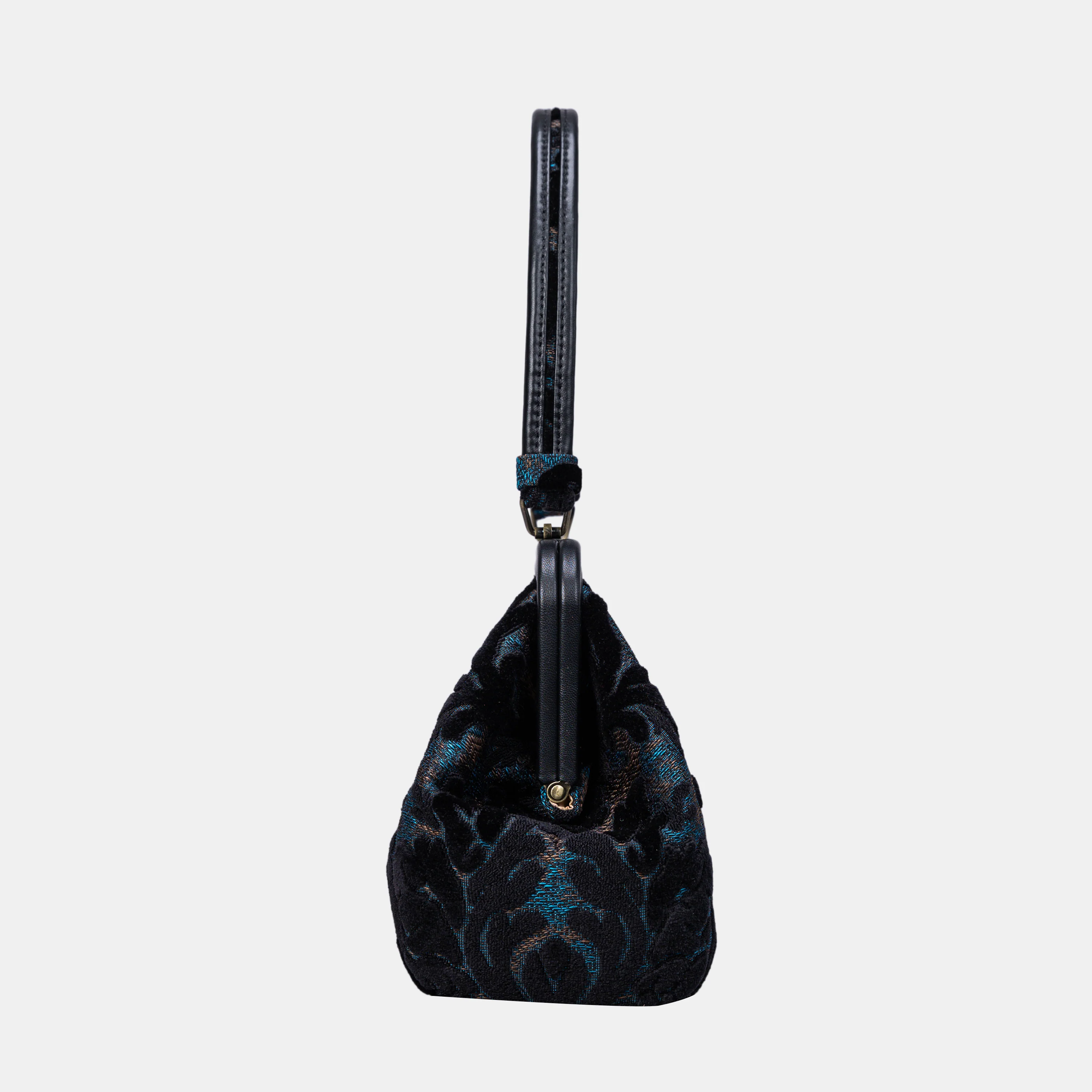 Burnout Velvet Black Shoulder Bag - Image 4