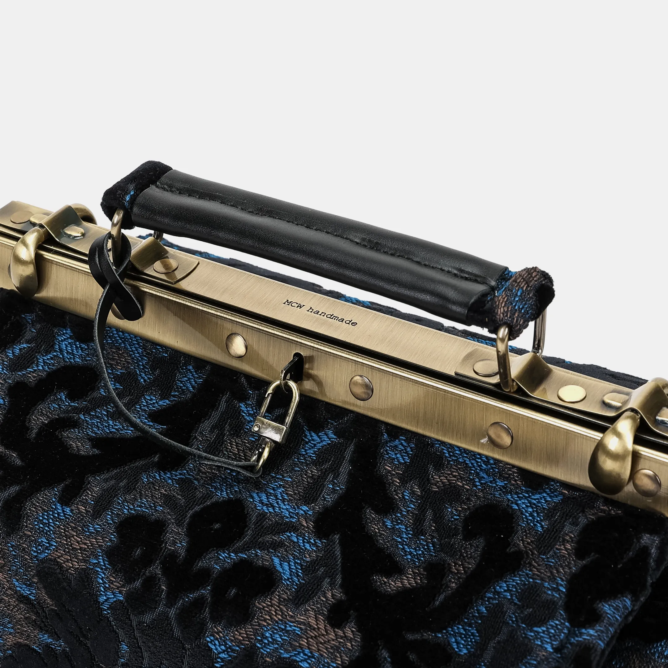 Burnout Velvet Black Vivienne Carpet Purse Gladstone Bag - Image 7