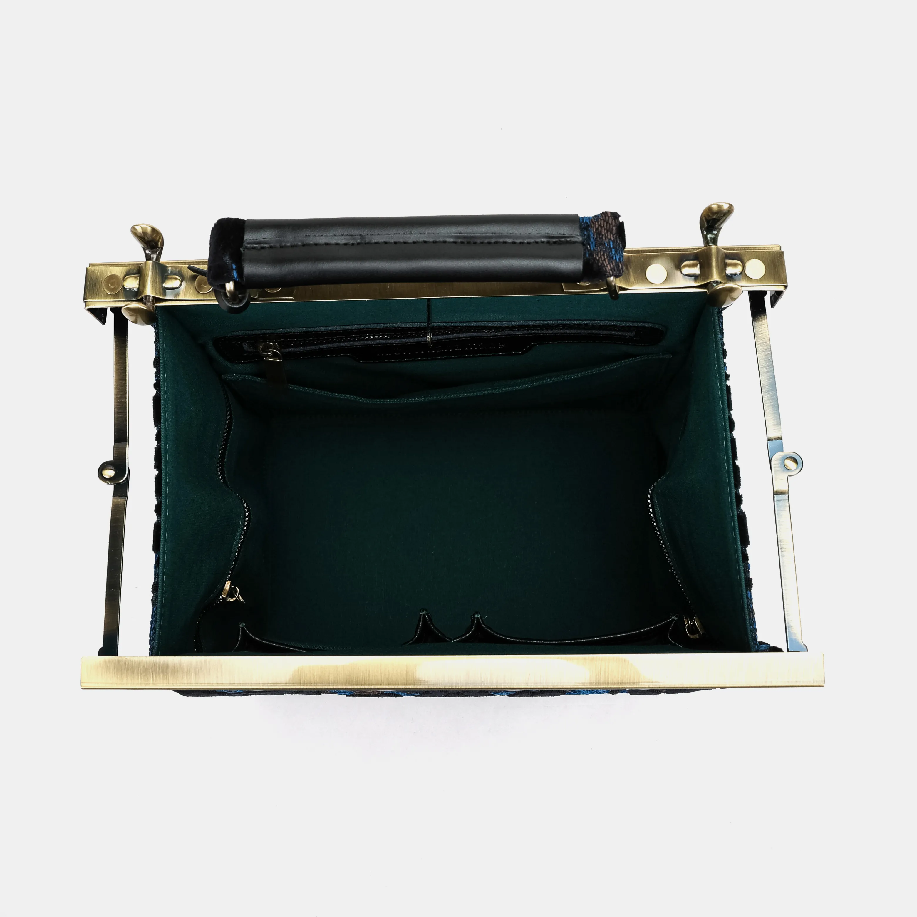 Burnout Velvet Black Vivienne Carpet Purse Gladstone Bag - Image 8