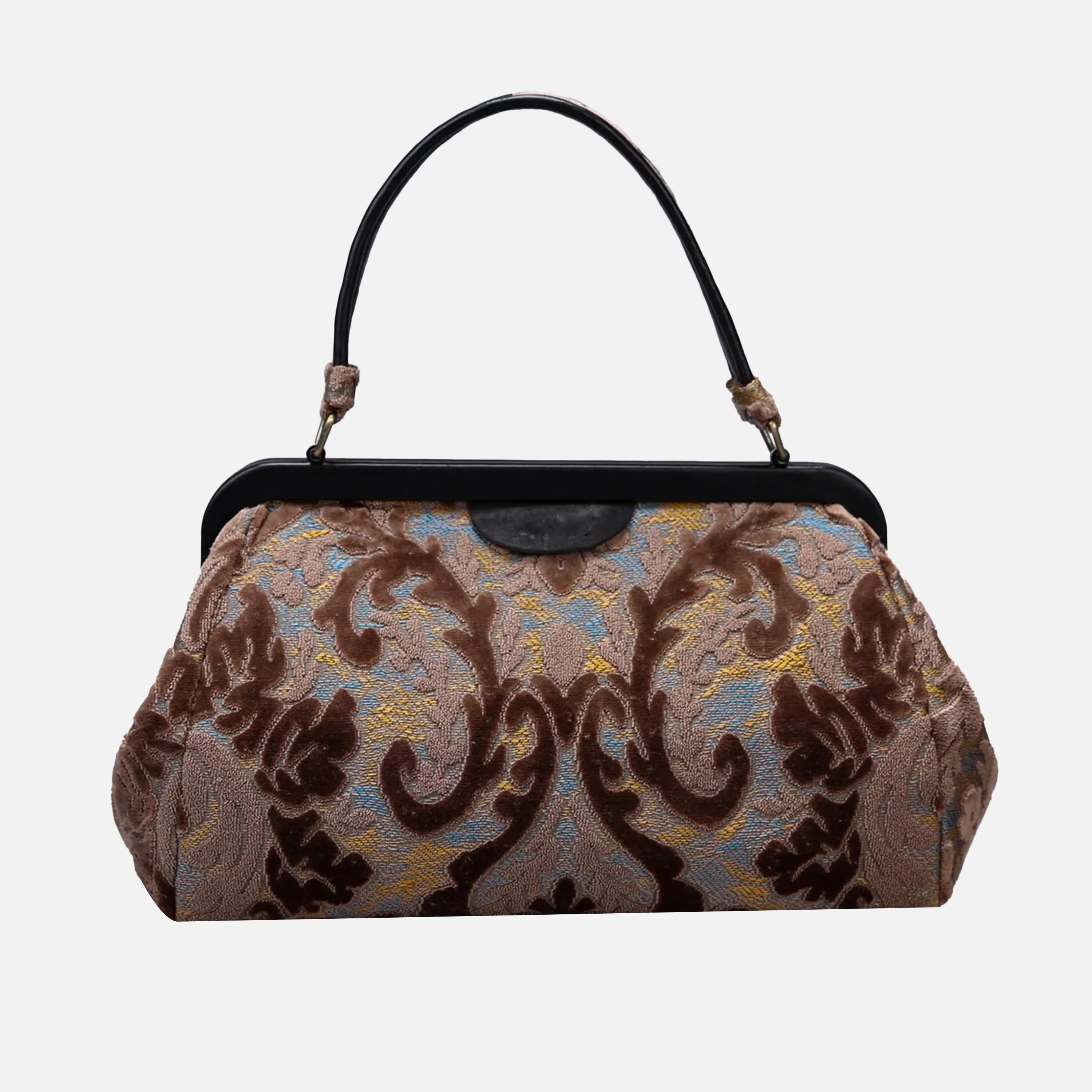 Burnout Velvet Camel Top Handle Purse - Image 3