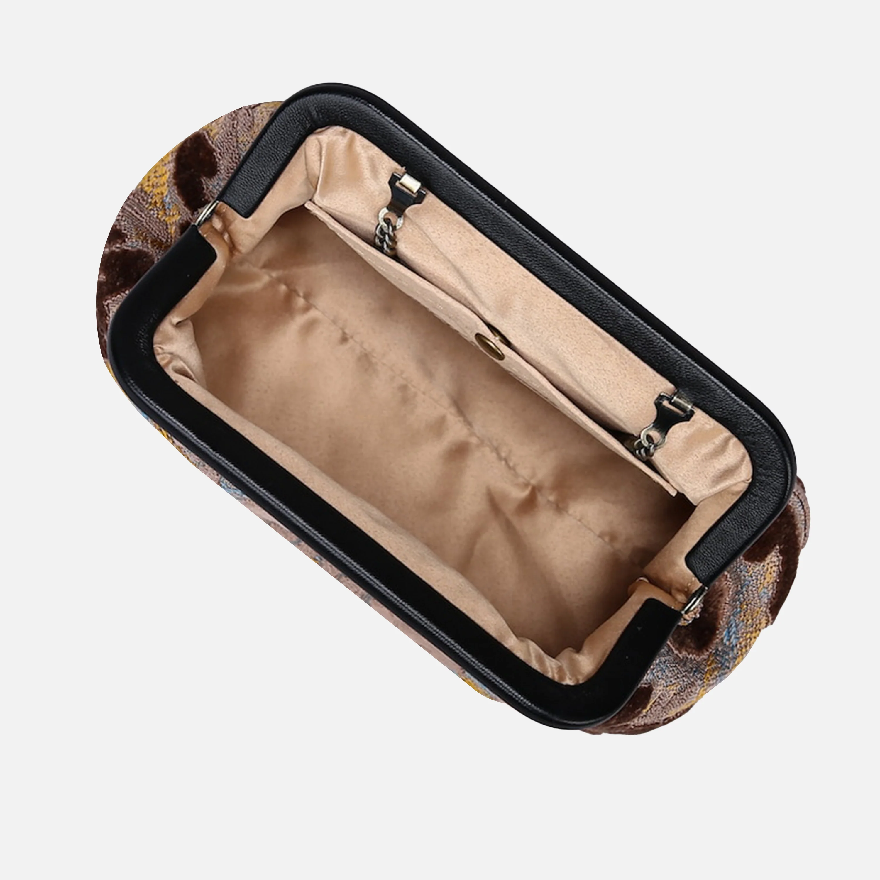 Burnout Velvet Camel Evening Bag Clutch - Image 6