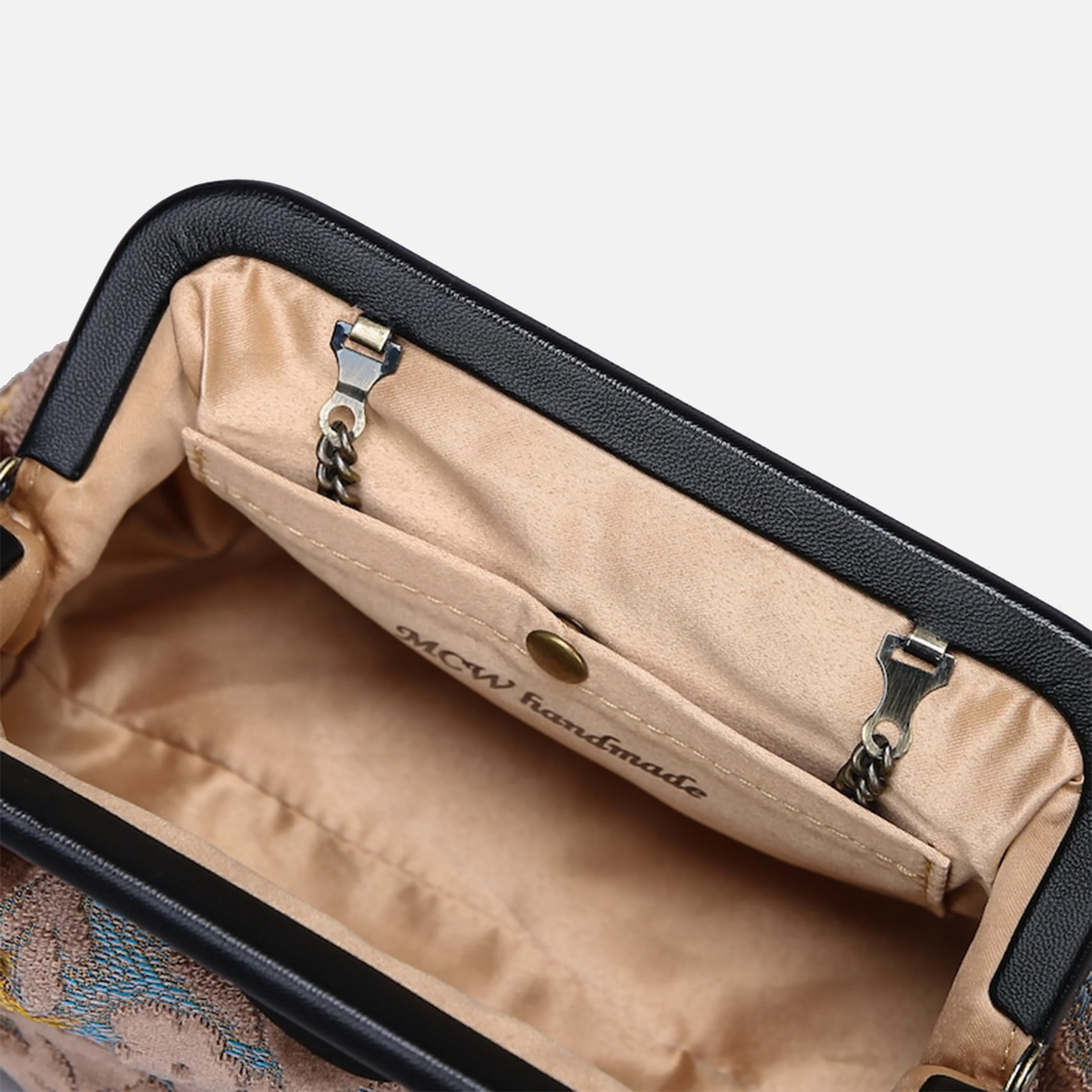Burnout Velvet Camel Evening Bag Clutch - Image 7