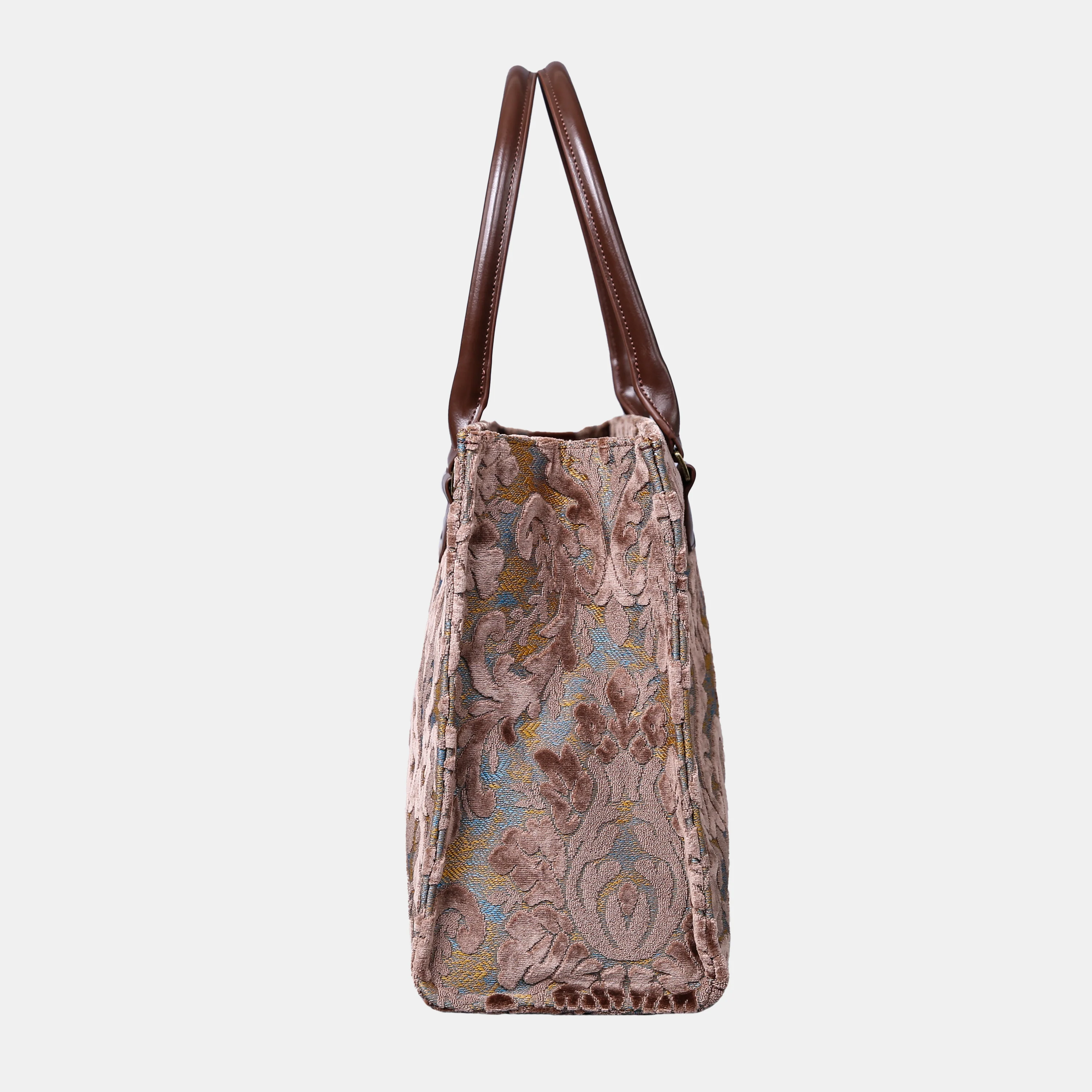 Burnout Velvet Camel Laptop Work Tote - Image 3