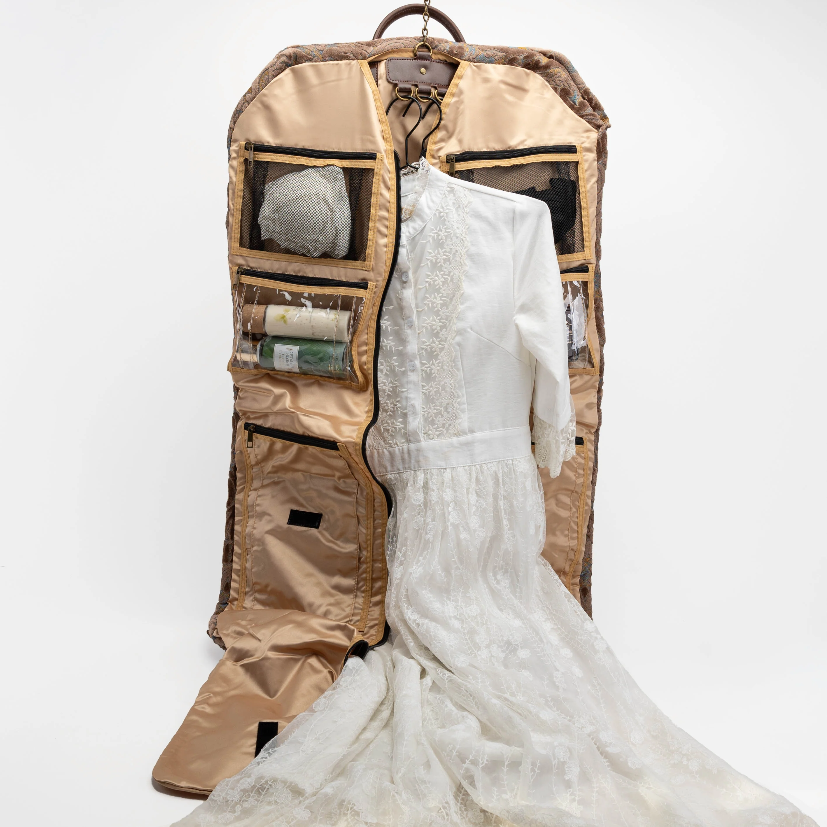 Burnout Velvet Camel Carpet Garment Bag - Image 6