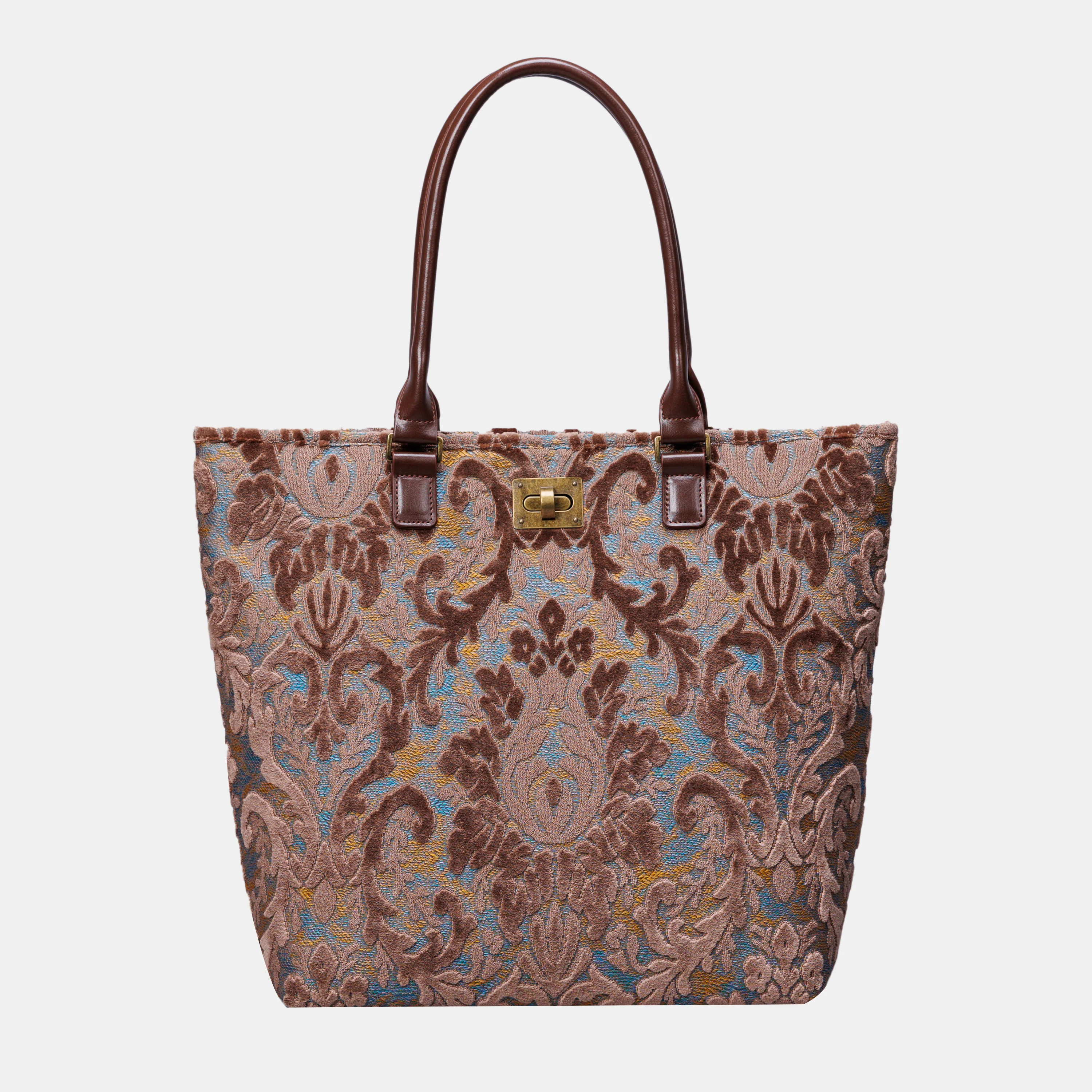 Burnout Velvet Camel Carpet Tote Shopper