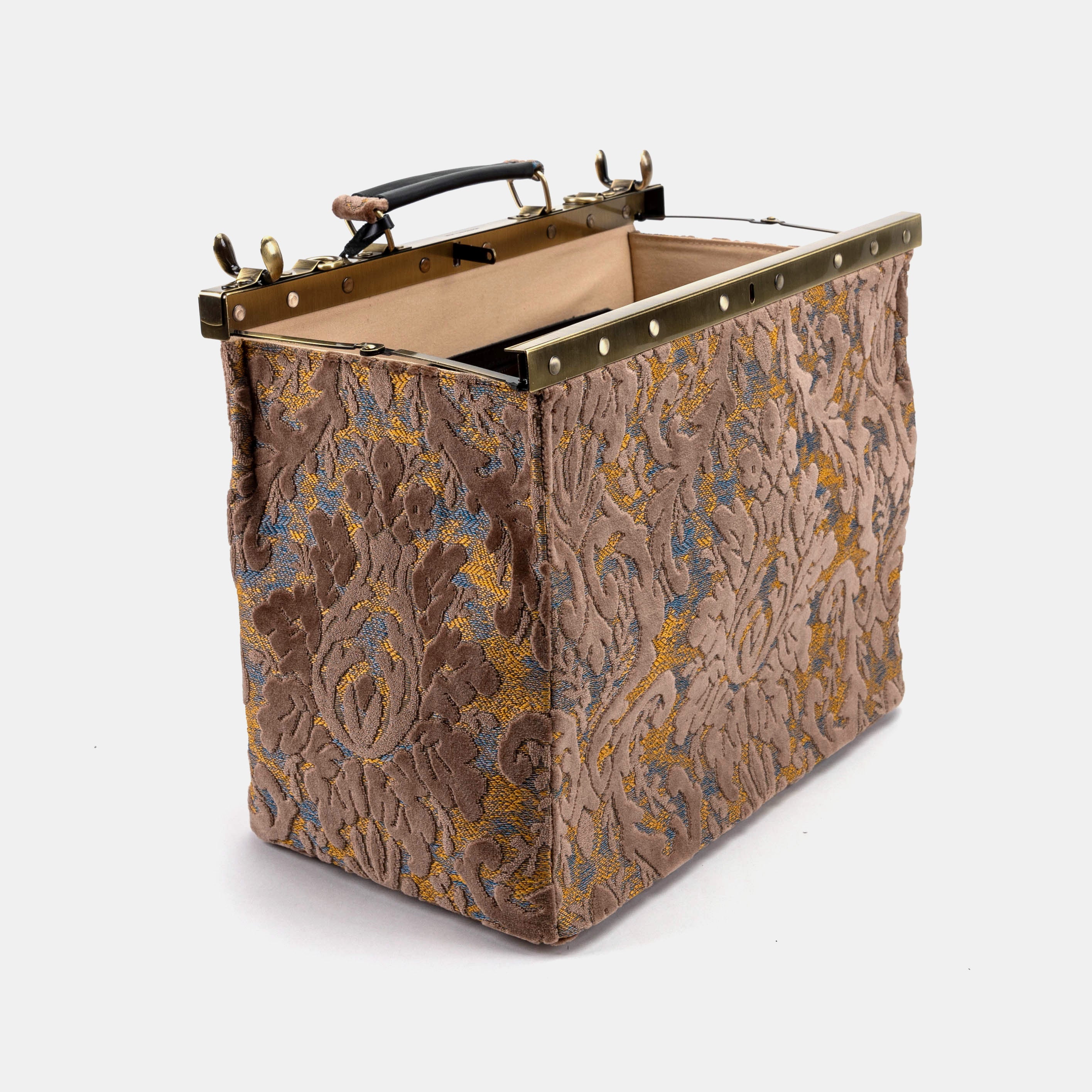 Burnout Velvet Camel Celine Carpet Gladstone Bag - Image 10