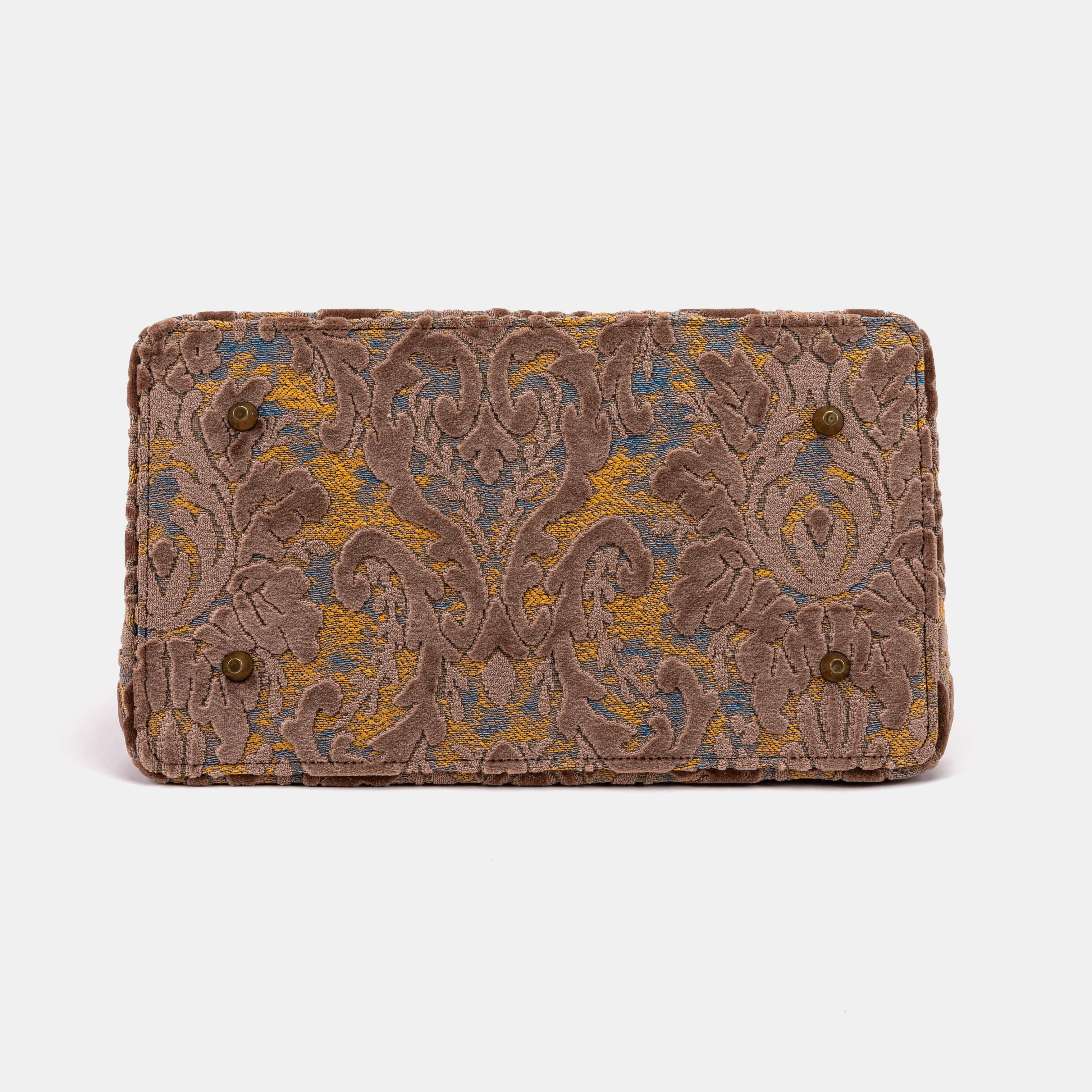 Burnout Velvet Camel Celine Carpet Gladstone Bag - Image 11