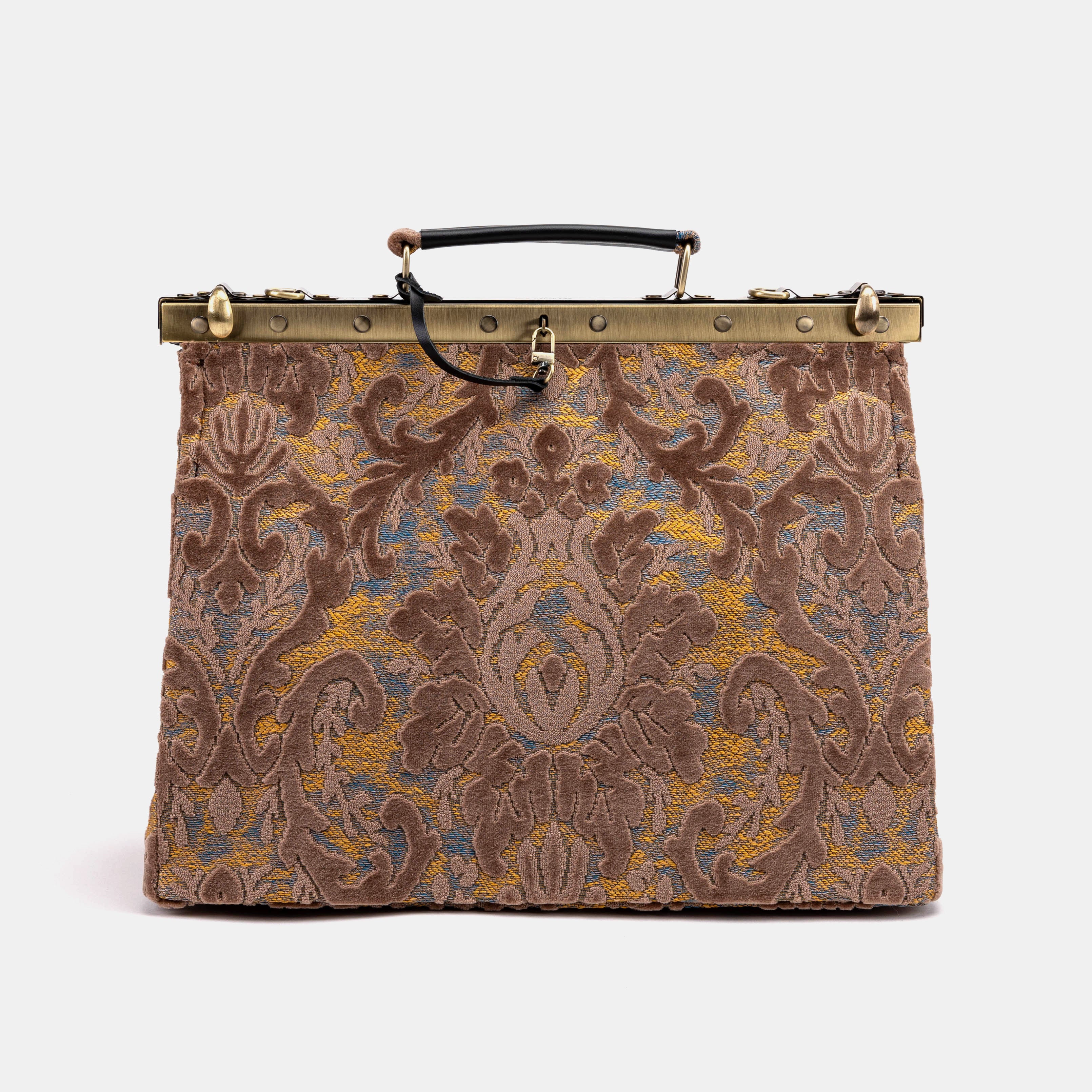 Burnout Velvet Camel Celine Carpet Gladstone Bag - Image 2