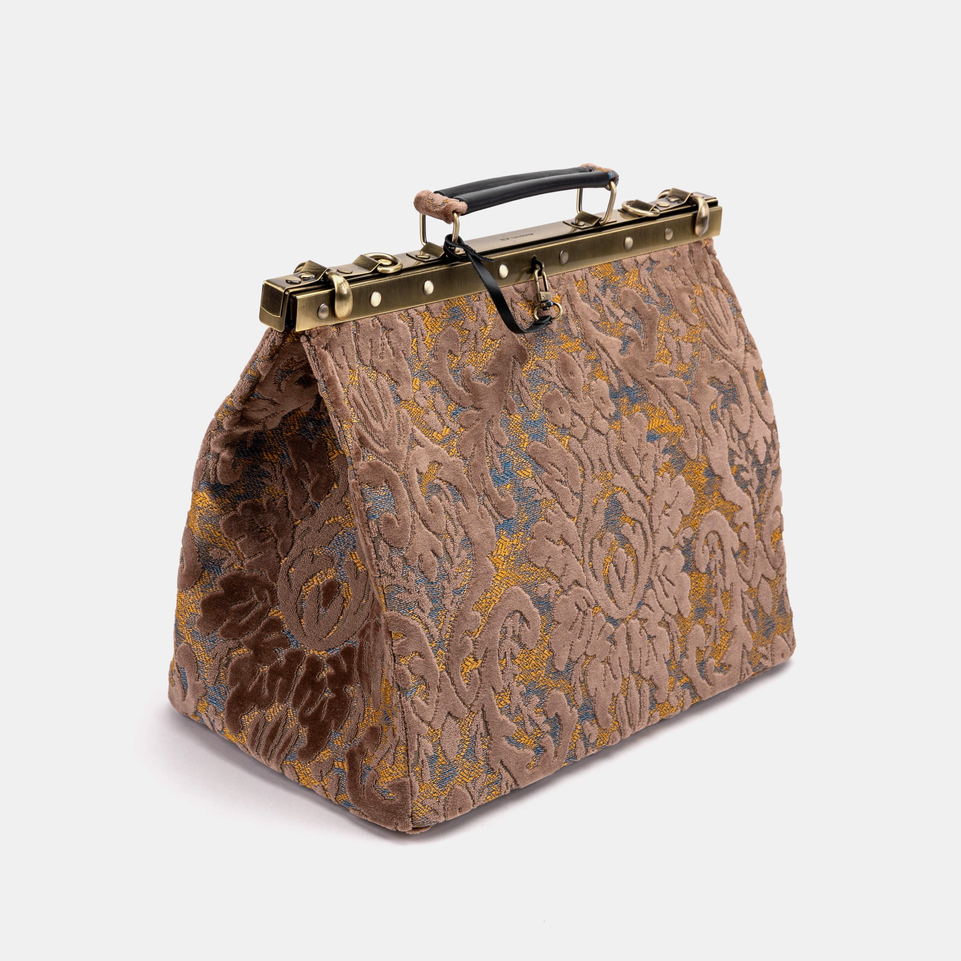 Burnout Velvet Camel Celine Carpet Gladstone Bag - Image 3